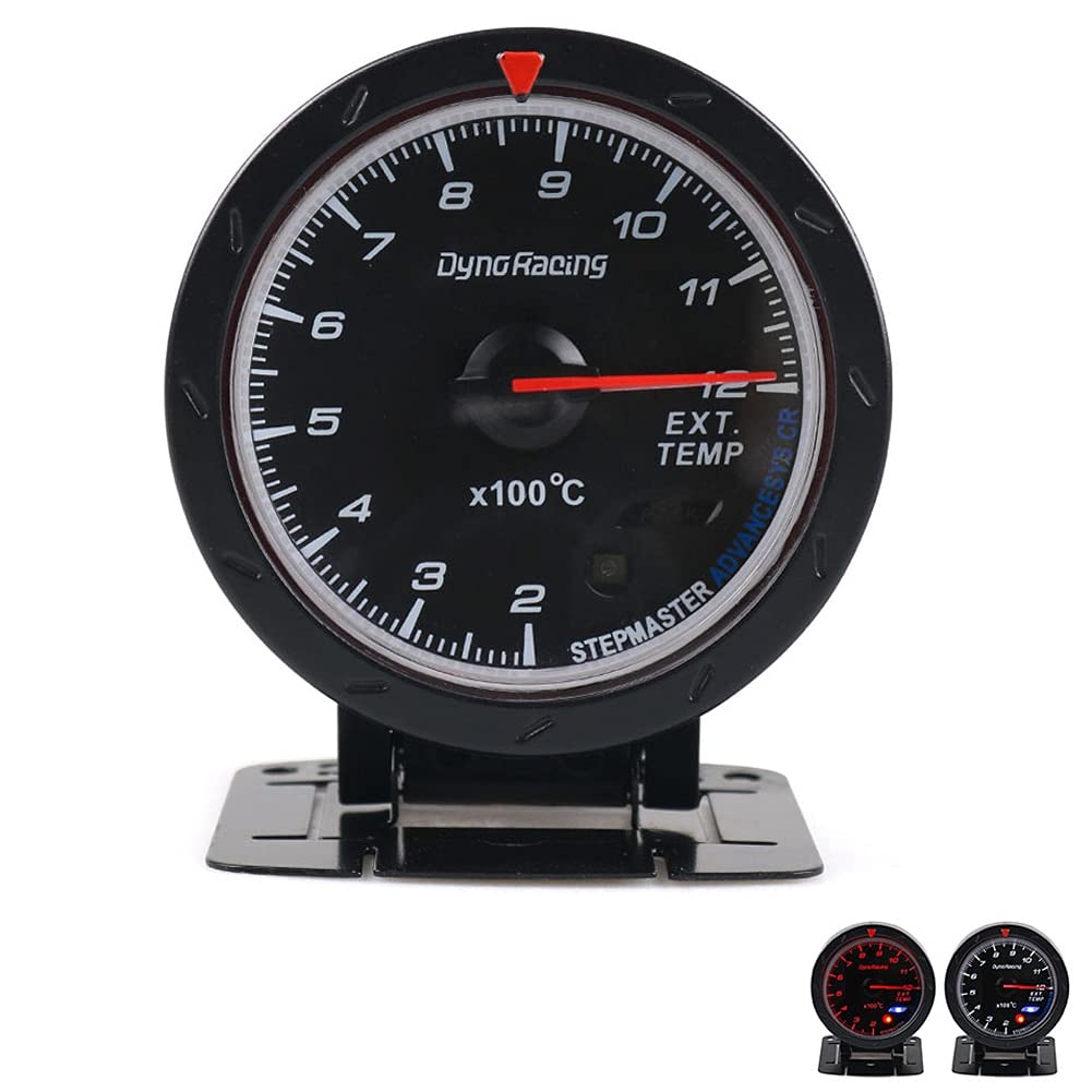 60mm Universal Black Car Exhaust Gas Meter - High-Performance Auto Modification Part for Racing & Vehicle Styling - Ideal for Track Days & Custom Builds