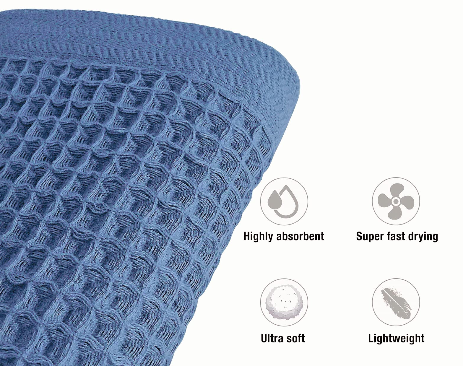 Premium K-25 Waffle Weave Bath Towels - 100% Cotton Quick-Drying & Ultra Soft Hand Towels - Lightweight & Absorbent for Bathroom, Gym & Spa - Galaxy Blue Design