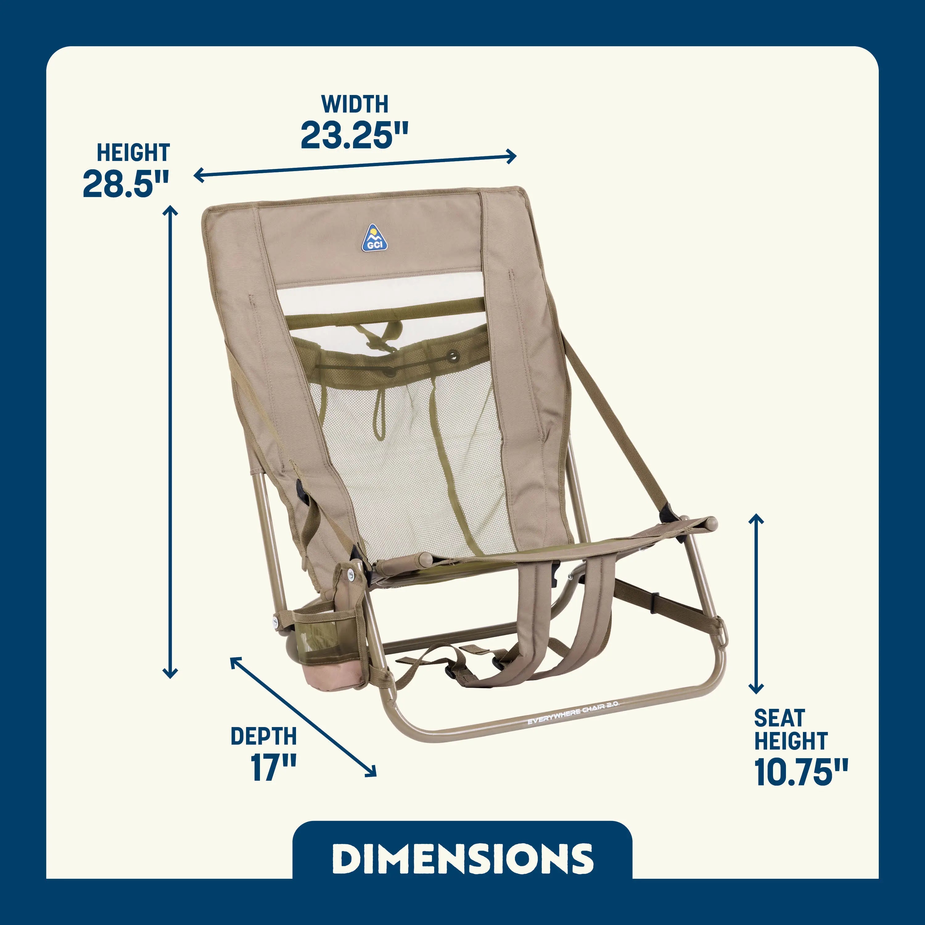 Everywhere Chair 2 - Portable Folding Camping Chair with Carry Bag, Lightweight Outdoor Seat for Beach, Picnic, Travel, and Backyard Relaxation