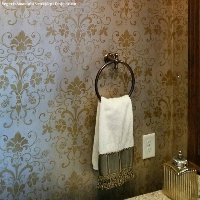 Elegancia Allover Stencil - Reusable DIY Craft Stencils for Painting, Scrapbooking & Home Decor | Perfect for Wall Art, Furniture, Fabric & DIY Projects