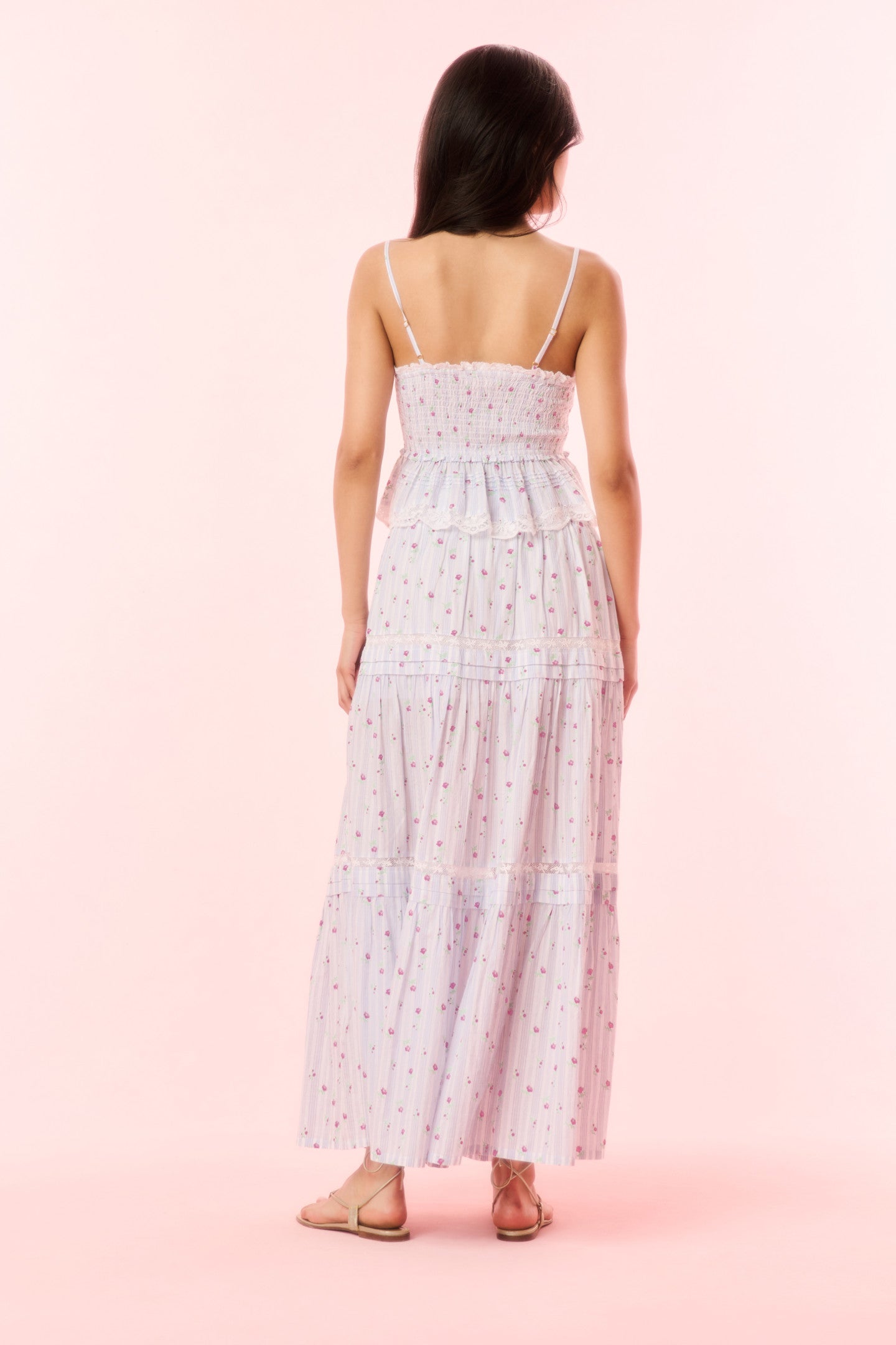 Phia Women's Cotton Floral Tiered Maxi Skirt - Boho Summer Beach Dress with Pockets | Perfect for Vacation, Date Night & Outdoor Events