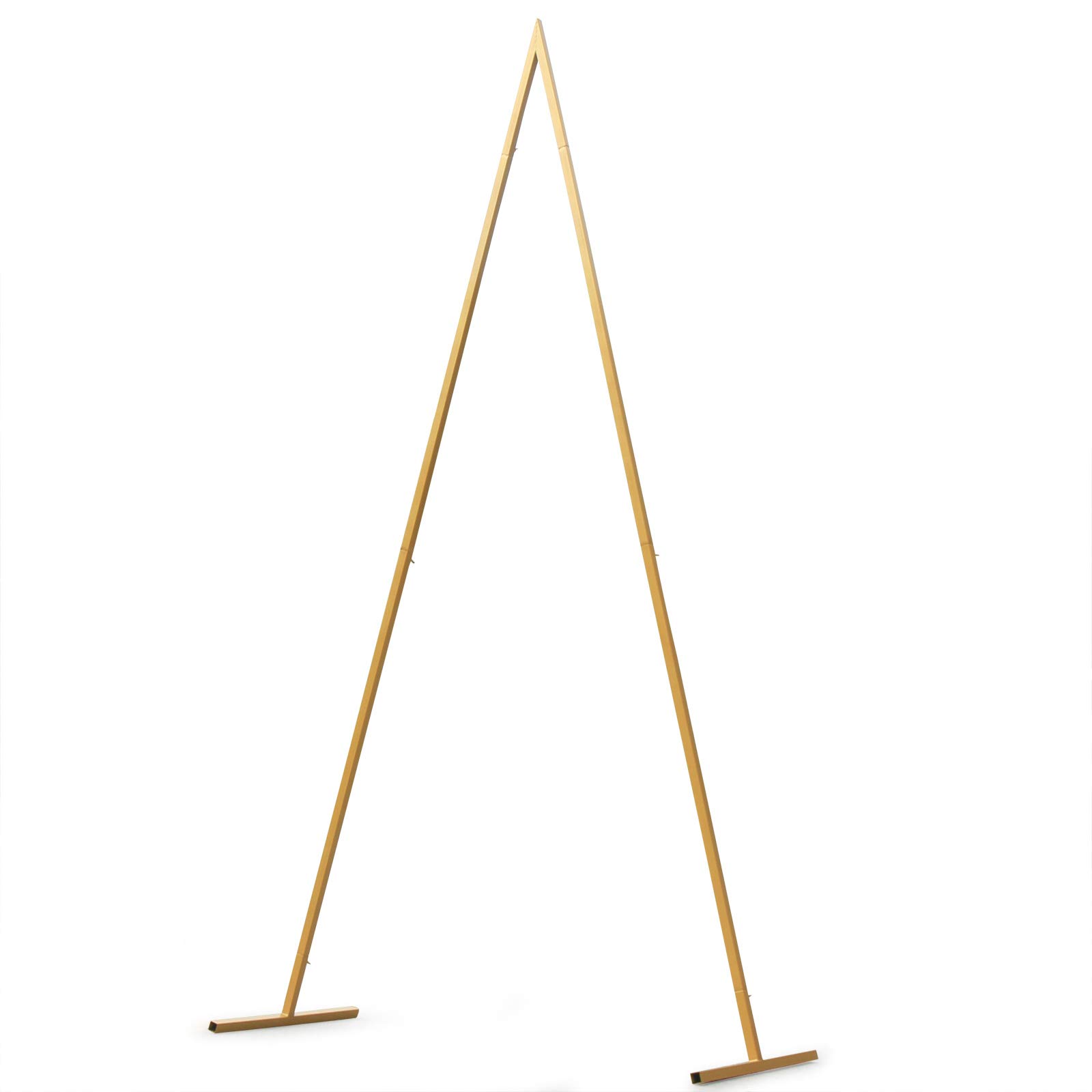 8 ft Tall Gold Triangle Metal Arch Backdrop Stand - Wedding, Birthday, Party Photo Booth Background for Indoor/Outdoor Events