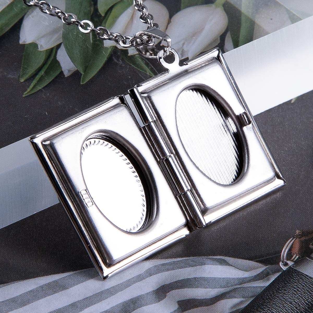 Personalized Photo Locket Necklace - Custom Engraved Picture Pendant with Text, Heart-Shaped Memory Keepsake Jewelry for Women | Perfect Gift for Anniversary, Valentine's Day & Mother's Day