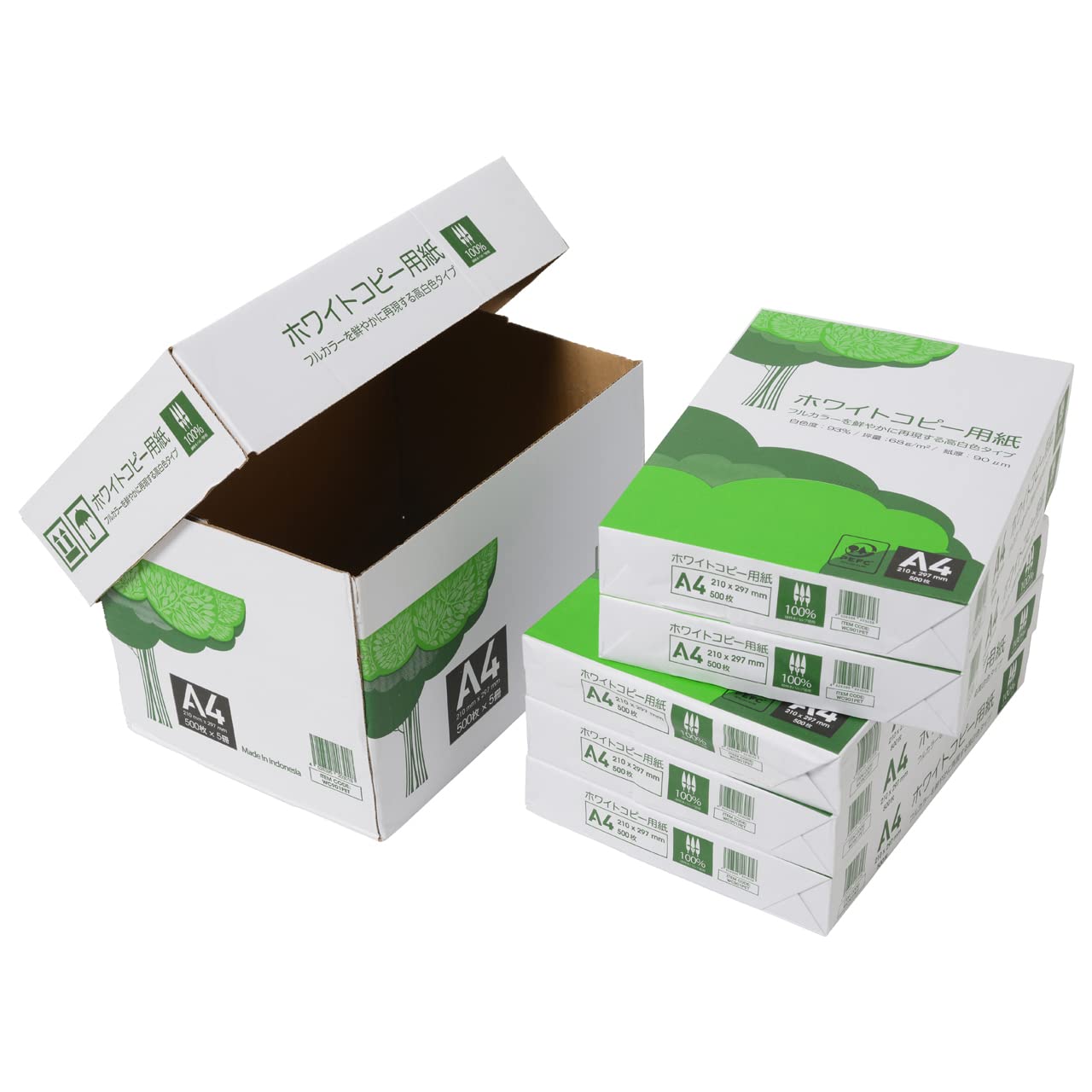 Premium A4 White Copy Paper - 500 Sheets x5 Reams (2500 Sheets Total) | Bright 92+ Whiteness for Laser & Inkjet Printers | Ideal for Office, School, Home Printing & Document Archiving