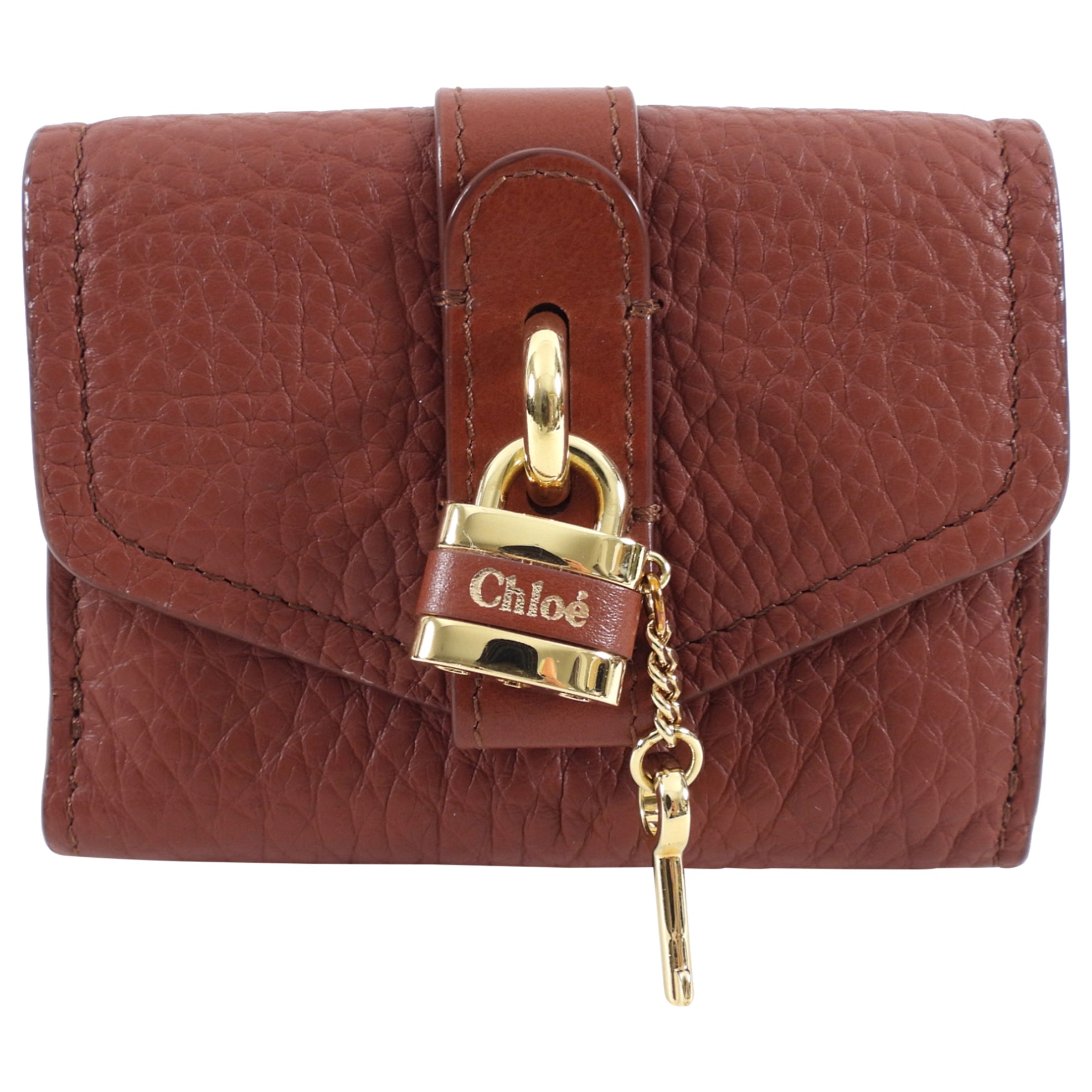 Chloe Small Brown Leather Paddington Padlock Wallet - Stylish Crossbody Wallet for Women, Perfect for Everyday Use, Travel & Shopping