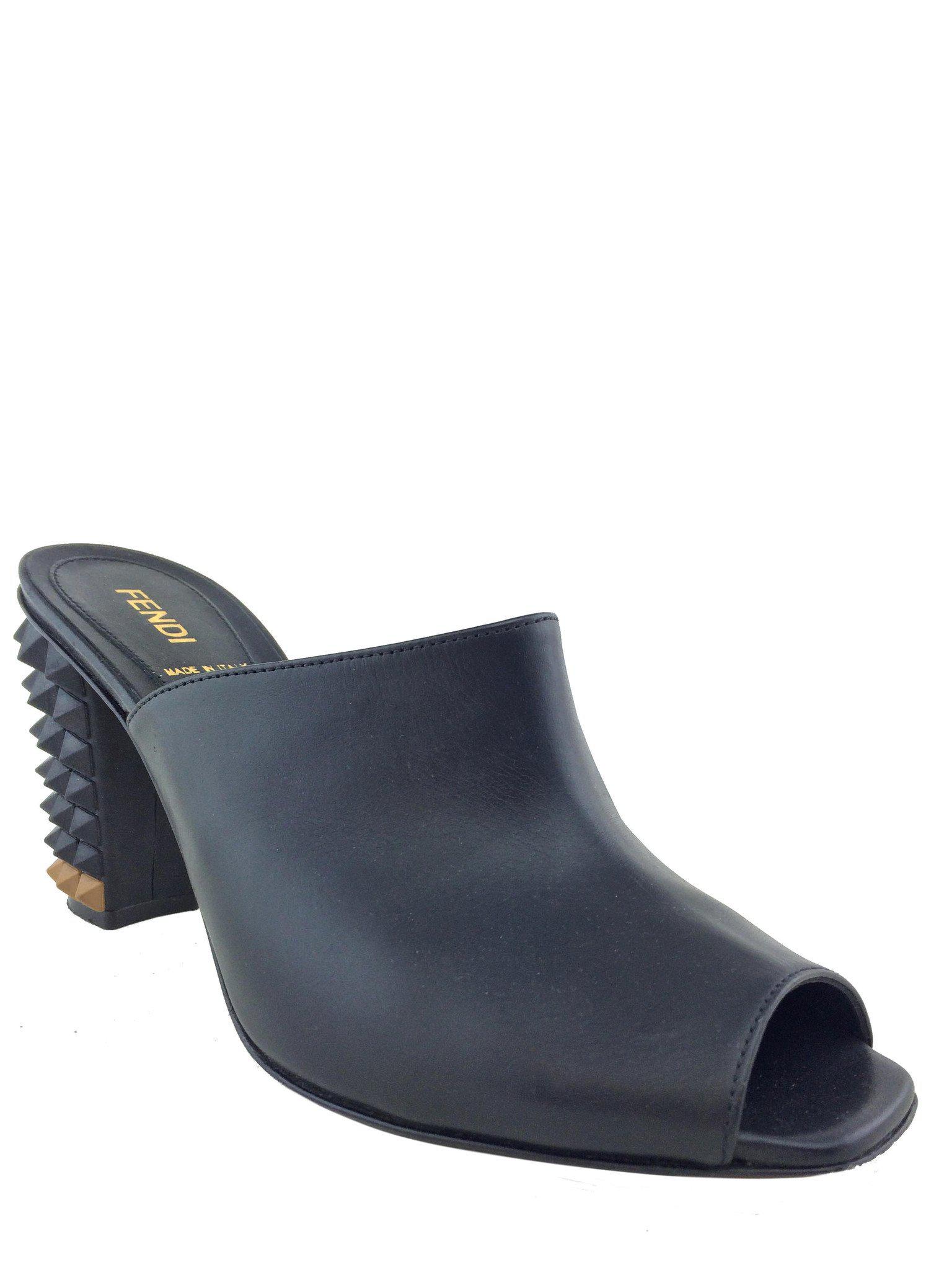 Fendi Women's Open Toe Spike Heel Mules - Size 7.5 US | Luxury Designer Slide Sandals for Summer, Parties & Fashion Outings