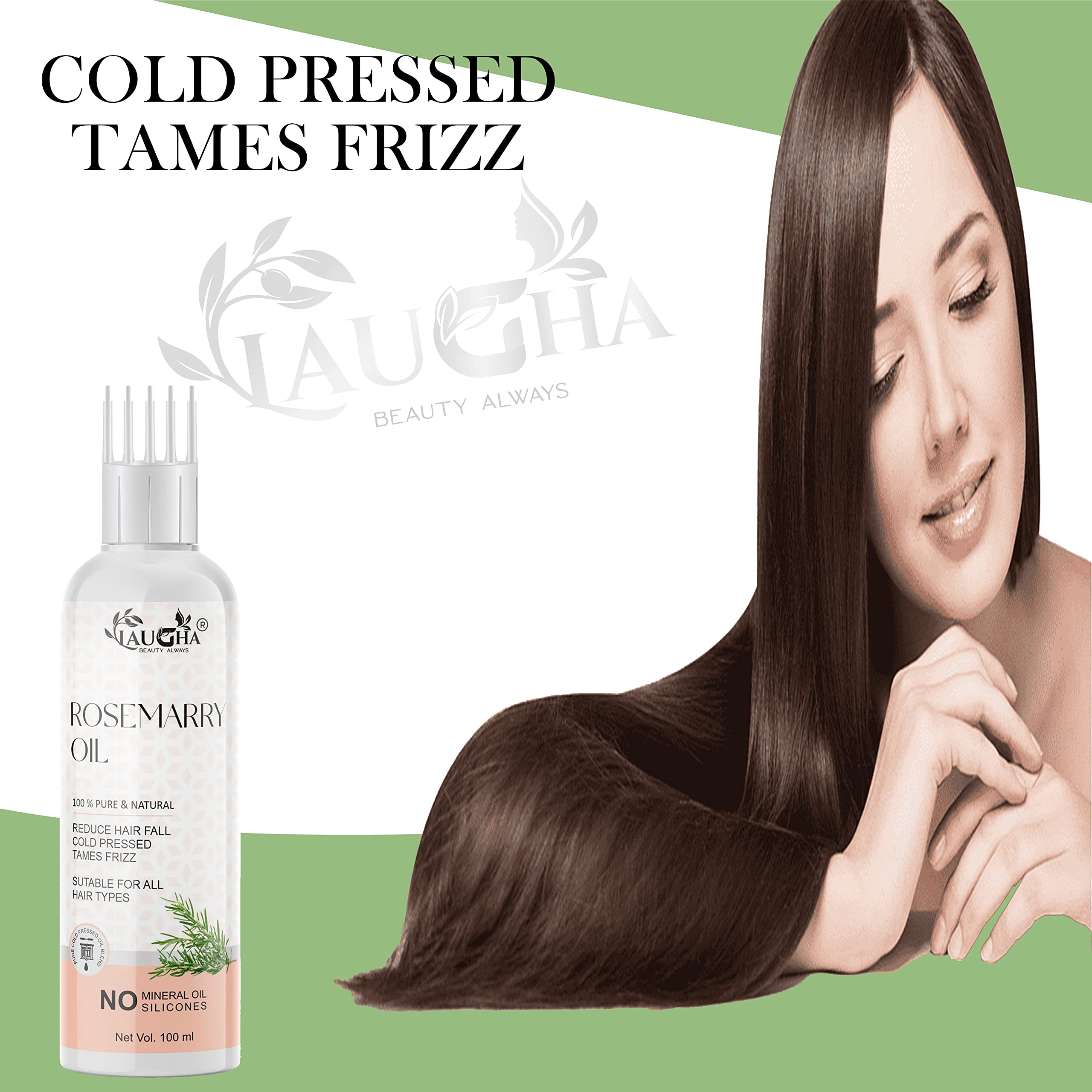 Pure Rosemary Essential Oil for Hair Growth & Skin Care - 100ml Cold Pressed with Comb Applicator - Natural Treatment for Dry Scalp, Thinning Hair & Nails - Perfect for DIY Beauty & Aromatherapy at Home