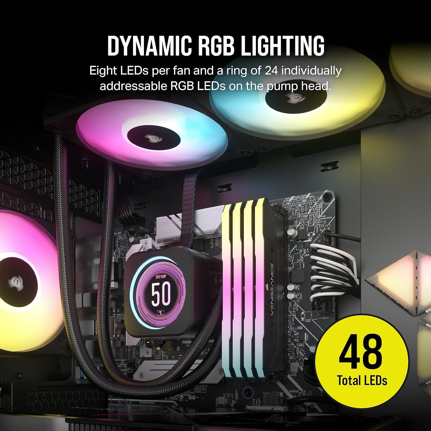 Corsair iCUE H150i Elite LCD XT 360mm RGB Liquid CPU Cooler with IPS LCD Screen & 3 AF120 RGB Fans - Compatible with Intel LGA 1700 & AMD AM5 Sockets - Includes iCUE Commander CORE (Renewed) - Perfect for Gaming PCs, Workstations, and High-Performance Cooling Systems