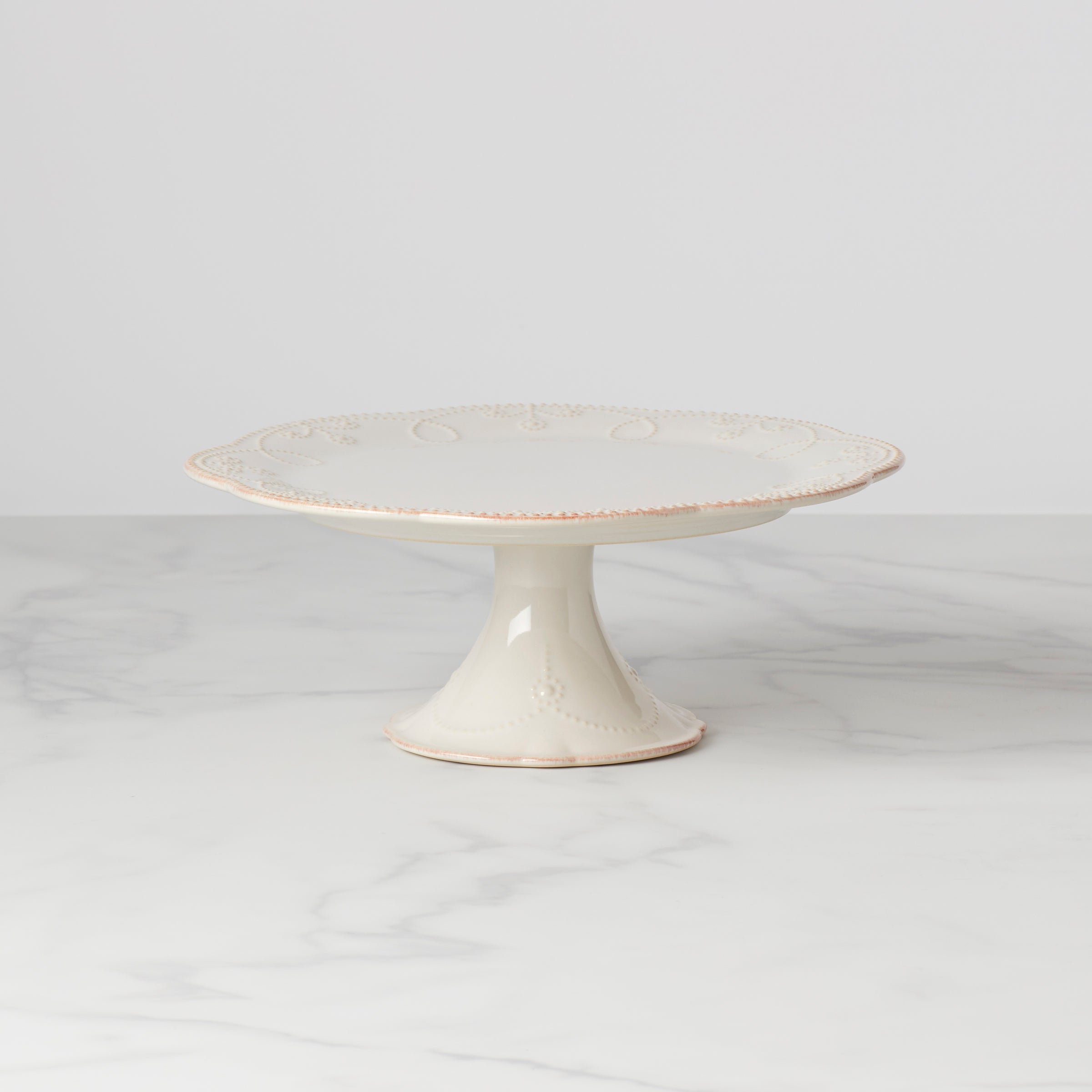 French Pearl White Pedestal Cake Stand - Elegant Dessert Display for Weddings, Parties & Afternoon Tea