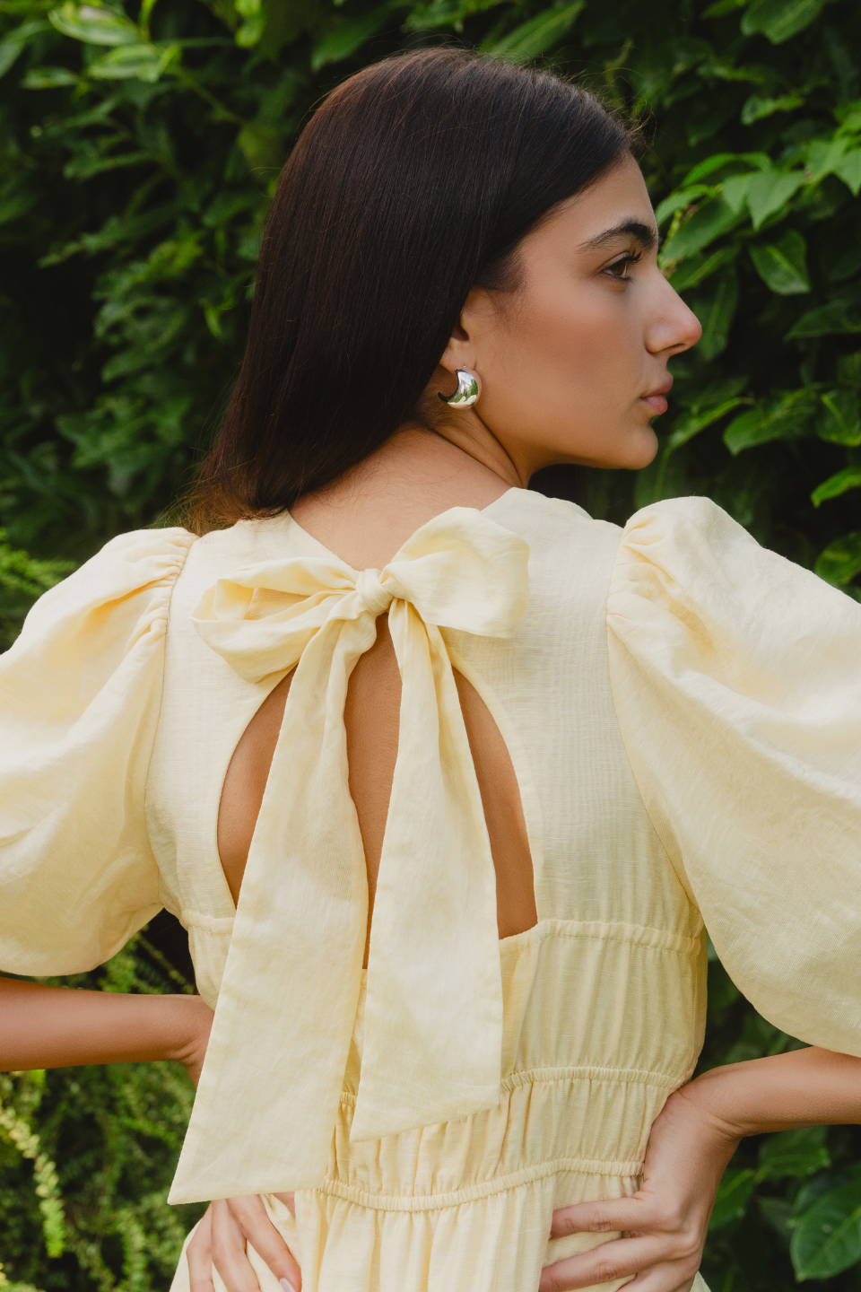 Stylish Axel Butter Puff Sleeve Bow Back Mini Dress for Women | Flirty Party & Date Night Outfit | Perfect for Cocktail Dresses, Summer Weddings & Special Occasions