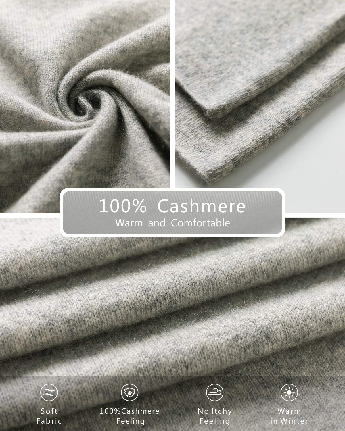 EURKEA 100% Pure Cashmere Scarf, Gloves & Beanie Hat Set for Women - Winter Warm Accessories Gift Box | Perfect for Cold Weather, Outdoor Activities & Holiday Gifting