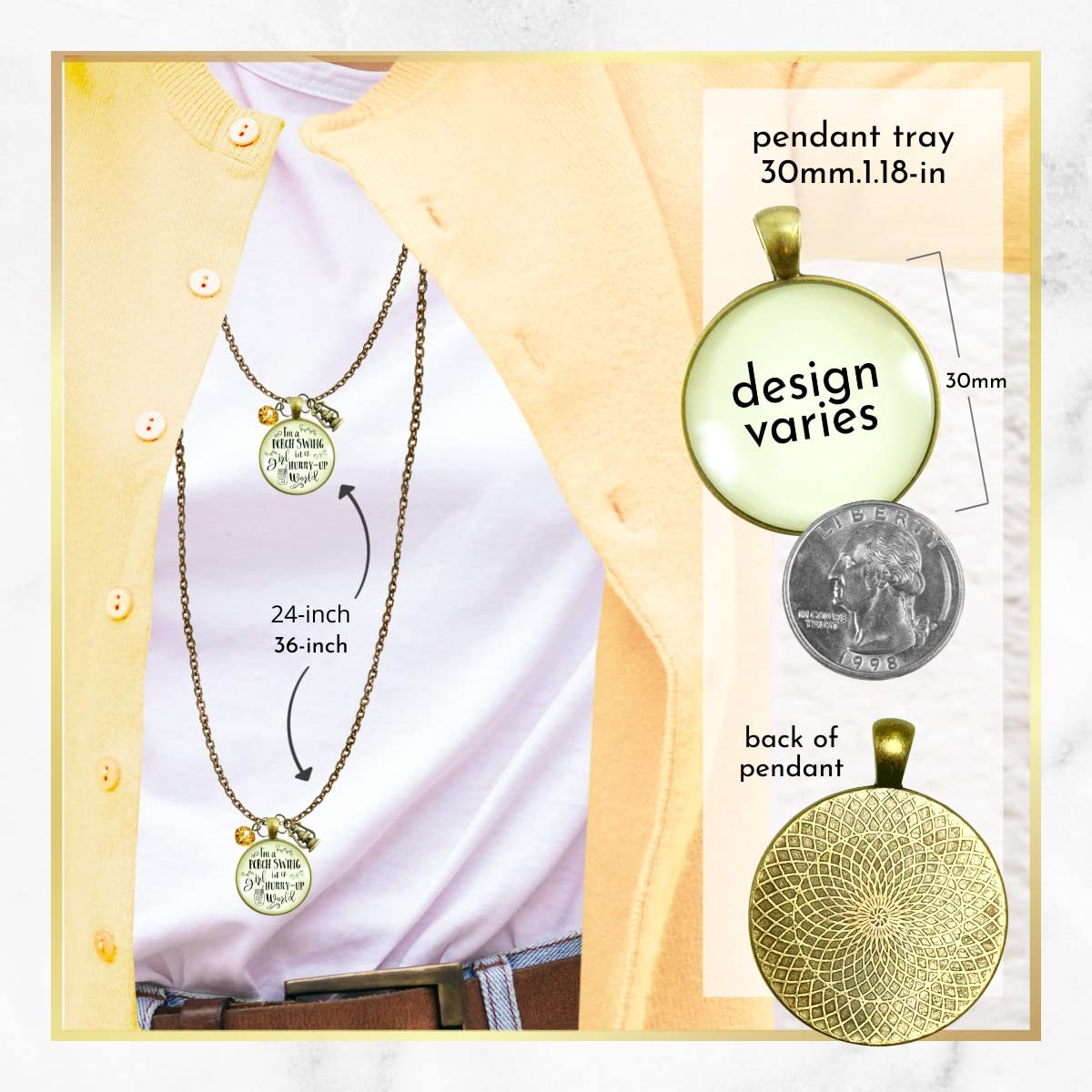 Porch Swing Country Necklace - Southern Style Jewelry with 36