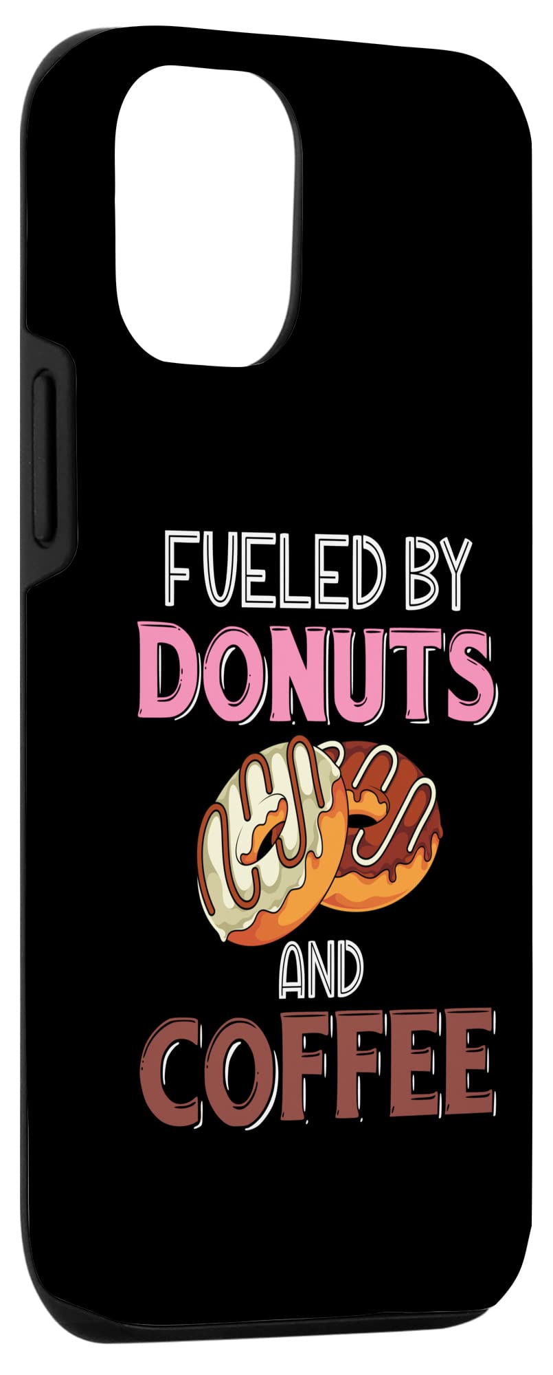 Funny Donuts & Coffee iPhone 12/12 Pro Case - Cute Food Lover Protective Phone Cover for Women & Men - Perfect Gift for Birthday, Office, Daily Use