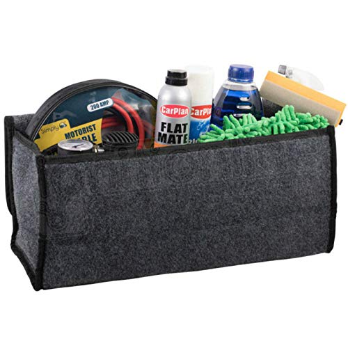MACHSWON Foldable Car Trunk Organizer with Lid - Portable Storage Box for SUV, Sedan & Truck - Black Car Rear Seat Organizer for Travel, Camping & Grocery Shopping