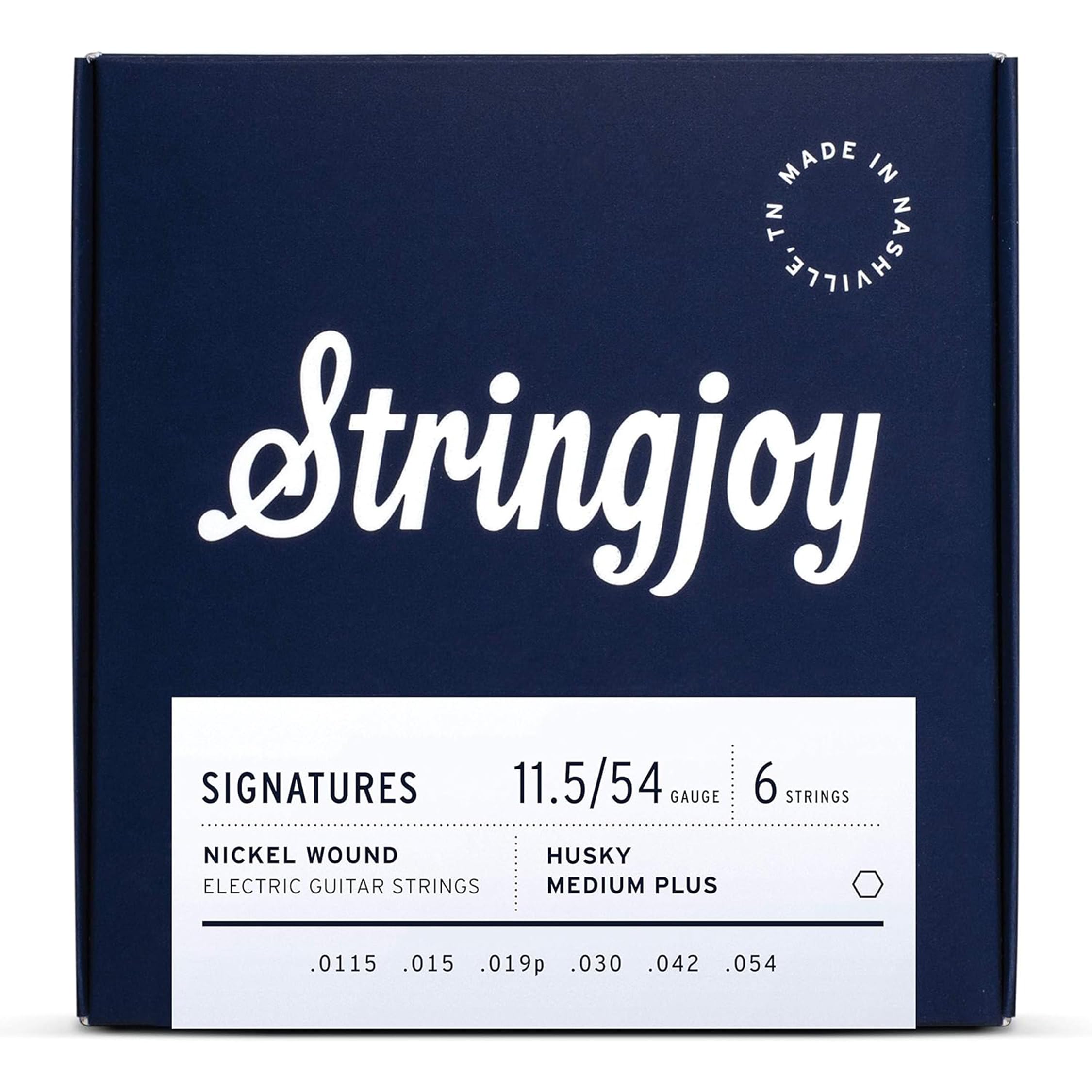 Stringjoy HSK115 Signature Nickel Wound Electric Guitar Strings Set - 11.5-54 Husky Medium Plus Gauge for Enhanced Tone & Sustain | Perfect for Rock, Blues & Studio Recording