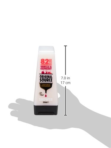 Original Source Vanilla Milk & Raspberry Shower Gel 8.4oz (250ml) - Moisturizing Body Wash for Dry Skin, Vegan & Cruelty-Free - Perfect for Daily Shower & Spa Relaxation