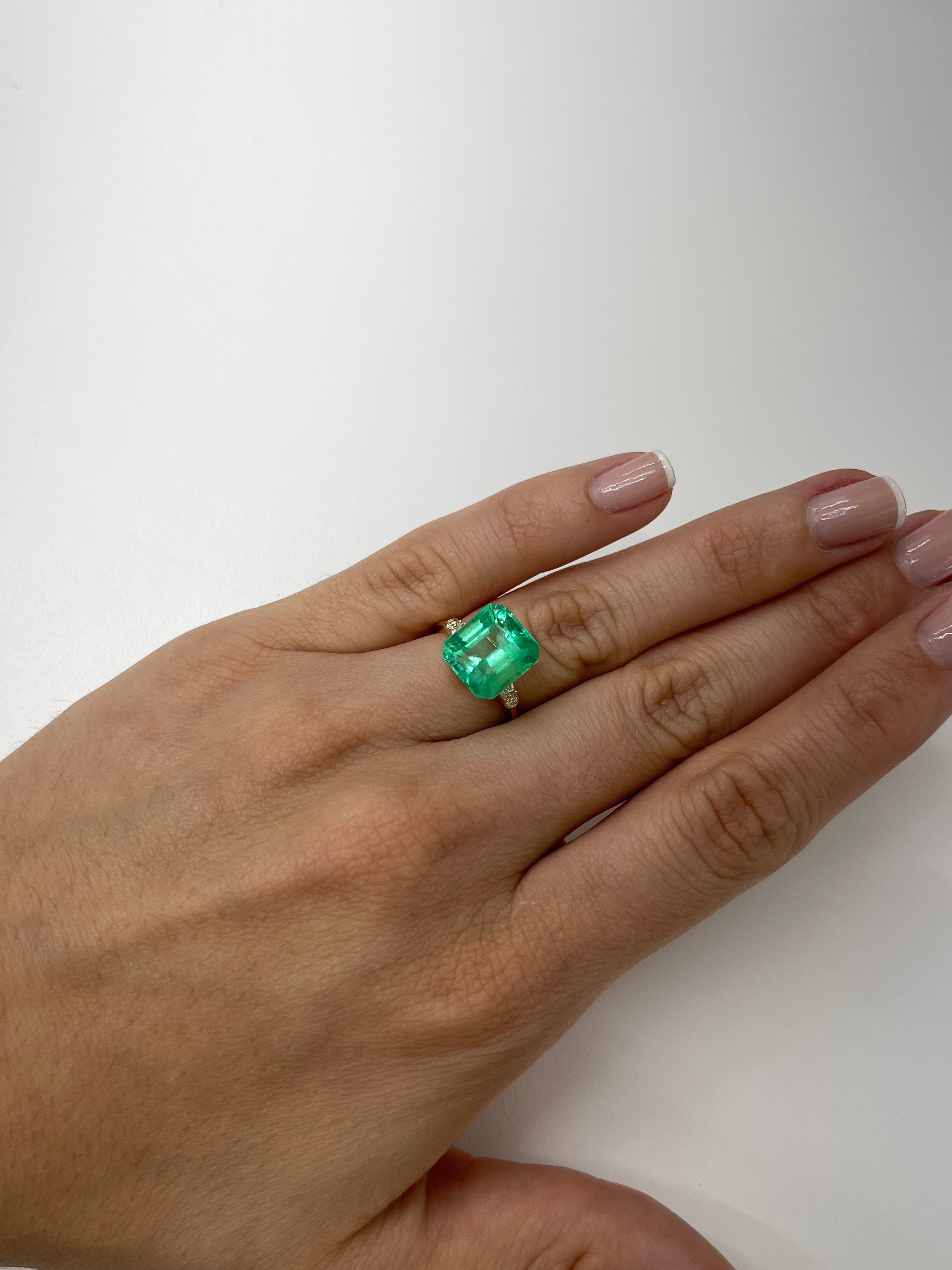 6.50 Carat 12x11mm Yellowish Green Natural Loose Colombian Emerald Gemstone - Asscher Cut for Jewelry Making, Engagement Rings & Collector's Pieces