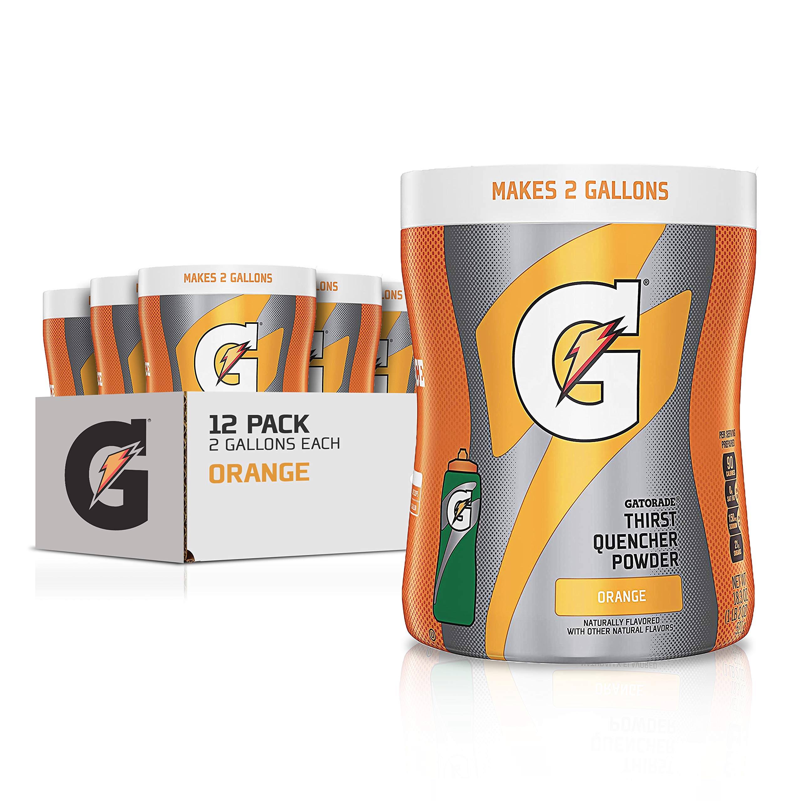 Gatorade Thirst Quencher Orange Sports Drink Powder - 1.14 lb (Pack of 12) | Electrolyte Replenishment for Athletes | Perfect for Workouts, Running & Post-Exercise Recovery