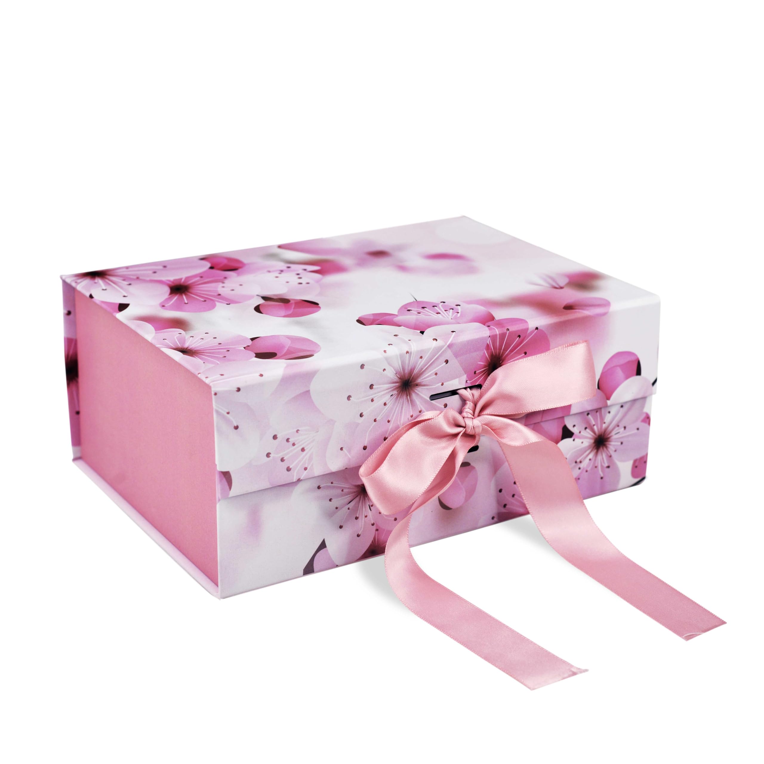 Premium Floral Gift Box for Packaging - 23x16x10cm Rigid Gift Box with Japanese Blossom Design, Multipurpose Hamper Box Holds Up to 5kg (1 Pack) - Perfect for Wedding Favors, Birthday Gifts & Luxury Product Packaging