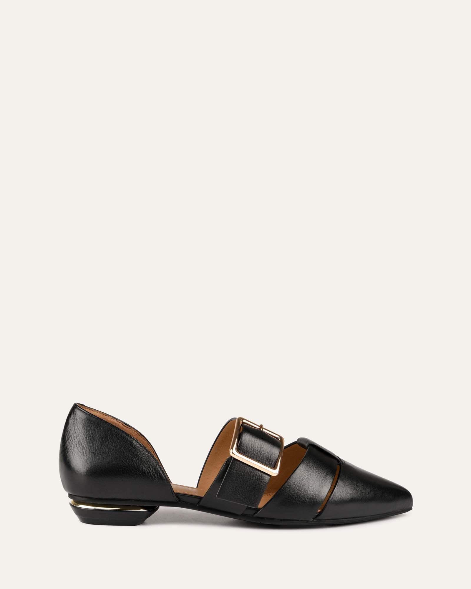 CARLA DRESS FLATS - Women's Black Leather Ballet Flats for Work, Office & Formal Occasions | Comfortable & Stylish Slip-On Shoes