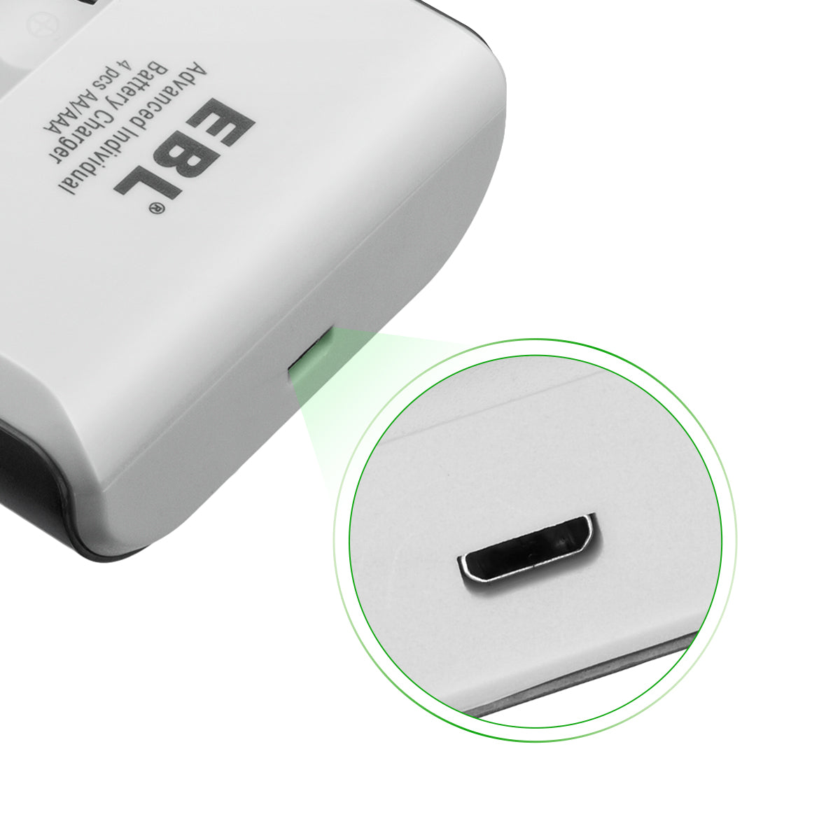 EBL 807 4 Bay Smart Battery Charger for AA AAA AAAA NiMH NiCd Rechargeable Batteries - Fast Charging for Cameras, Toys, Remote Controls & More