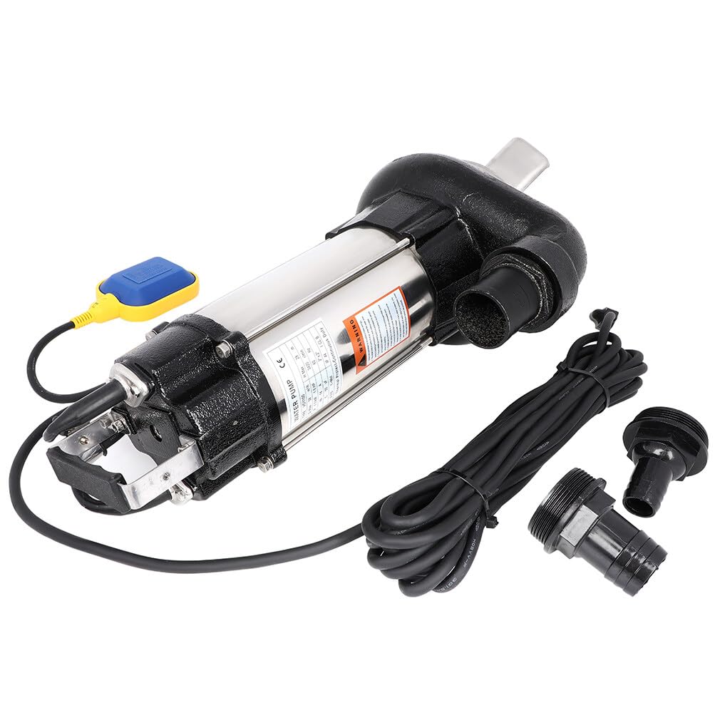 1.5 HP 6340 GPH Submersible Sump Pump - Heavy Duty Water Pump for Well, Dirty & Clean Water - 42.6ft/13m Lift with Float Switch - Ideal for Basement Flooding, Pool Draining & Emergency Water Removal