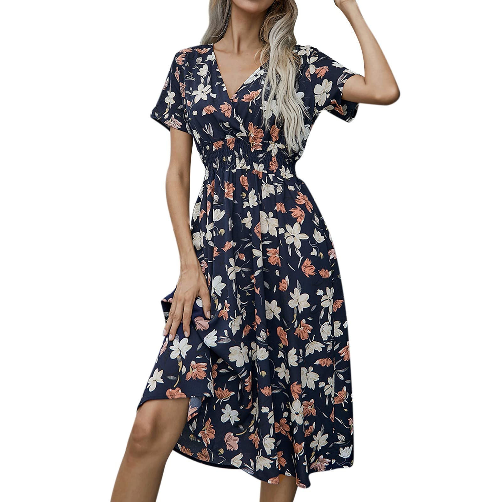 Stylish Red Shift Dress for Women - Short Sleeve Button Down Sun Dress with Pockets | Perfect for Summer Outings, Beach Vacations & Casual Wear