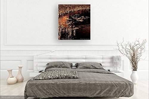 Rushes & Lily Pads Fine Art Photography Print - Marshy Waterscape Nature Wall Decor for Living Room & Office
