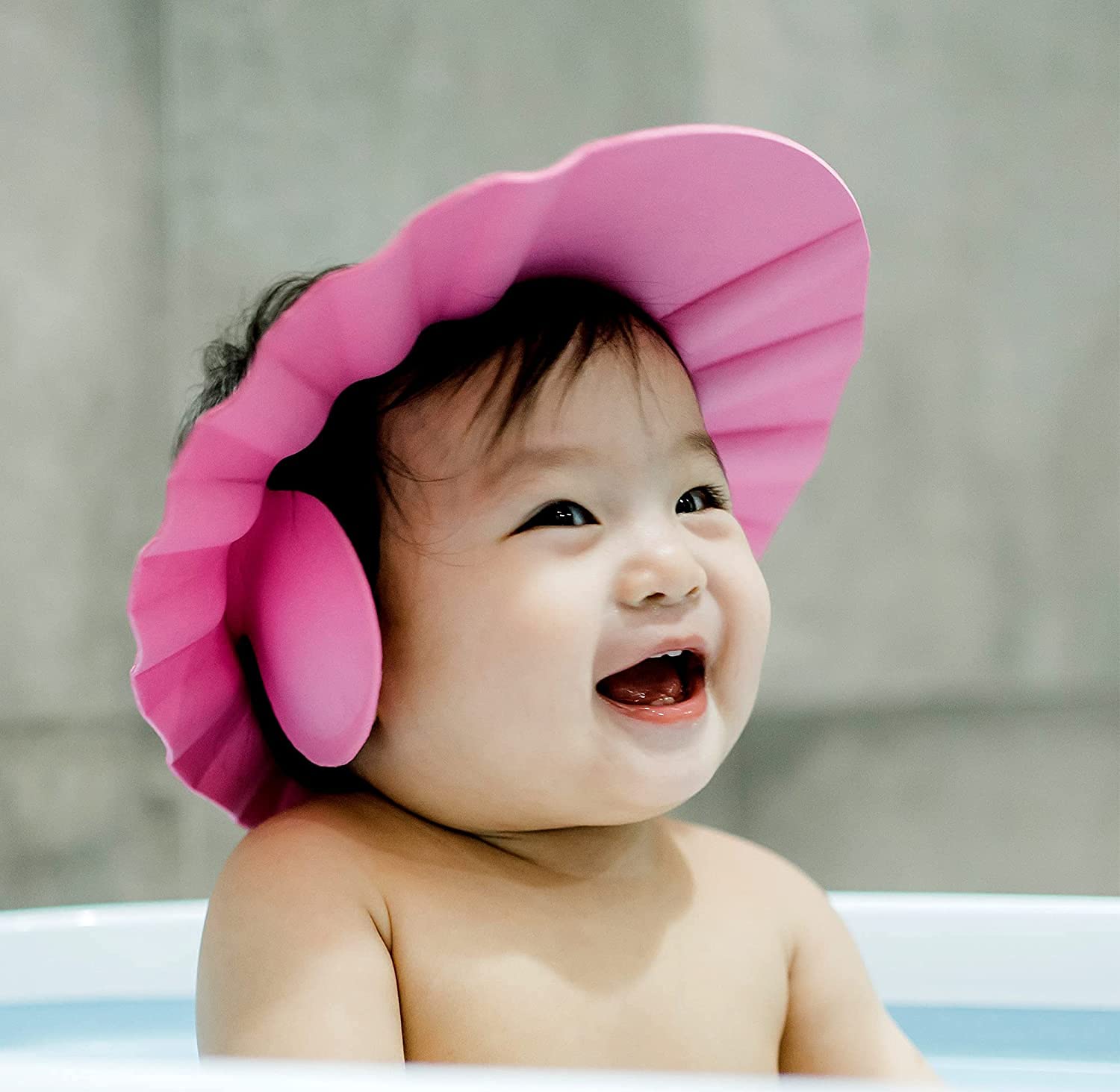 Adjustable Soft Baby Shower Cap for Infants & Toddlers - Safe Bathing Hat for Kids (Pack of 2, Pink) | Perfect for Bath Time, Hair Washing & Water Play