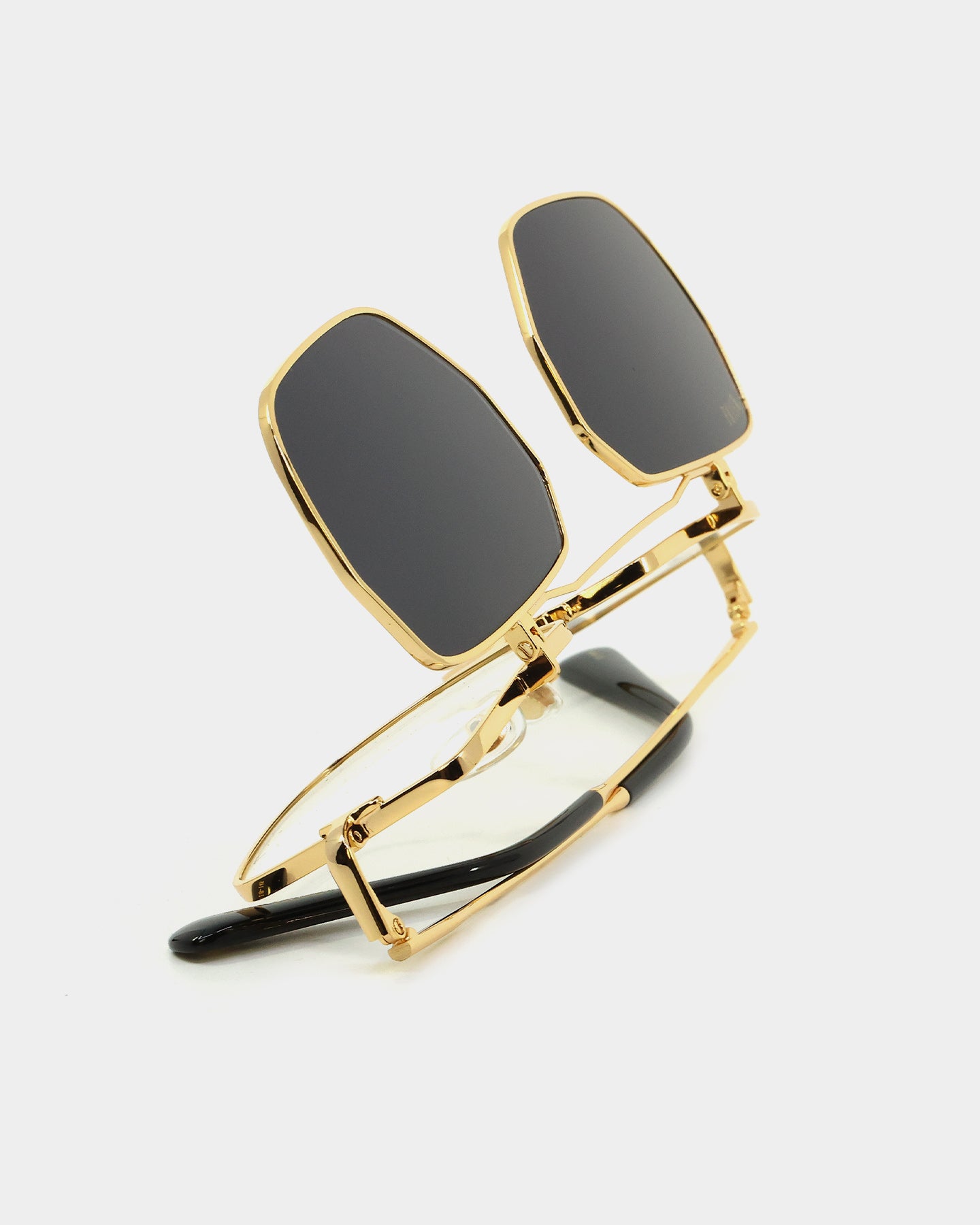 9FIVE Clarity Flip Up Sunglasses - Black/Gold Aviator Style for Men & Women - Perfect for Driving, Cycling, and Outdoor Sports