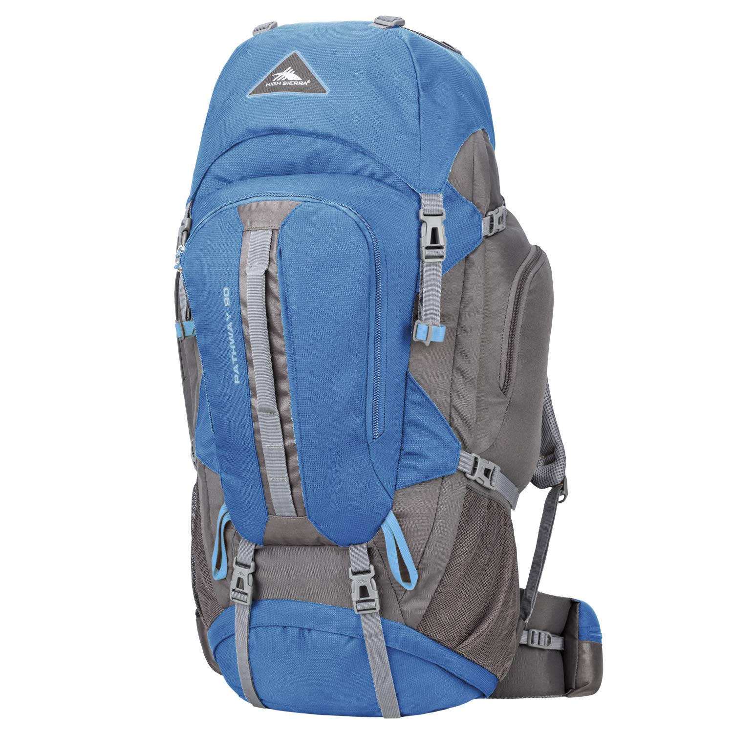 High Sierra Pathway 90L Internal Frame Hiking Backpack for Men & Women - Lightweight Water-Resistant Trekking Bag for Camping, Travel & Outdoor Adventures (Mineral/Slate/Glacier Color Options)