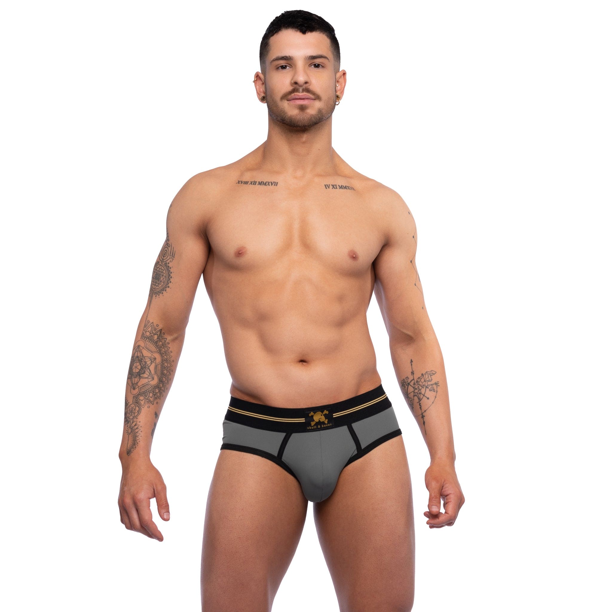 High-Performance Rib Briefs for Men - Soft & Breathable Grey Underwear - Perfect for Workouts, Running & Everyday Comfort