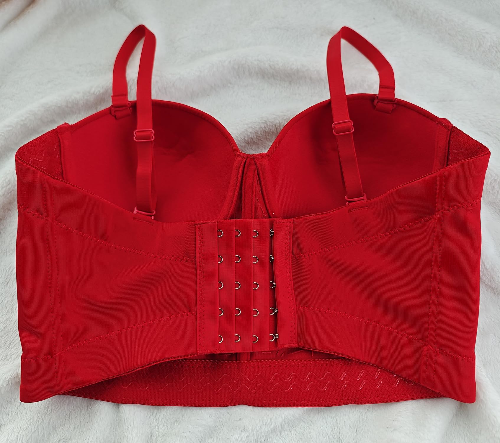 Sparkling Rhinestone Push Up Bustier Crop Top for Women - Sexy Mesh Corset Bra with Gemstone Details | Perfect for Parties, Nightclubs & Special Occasions