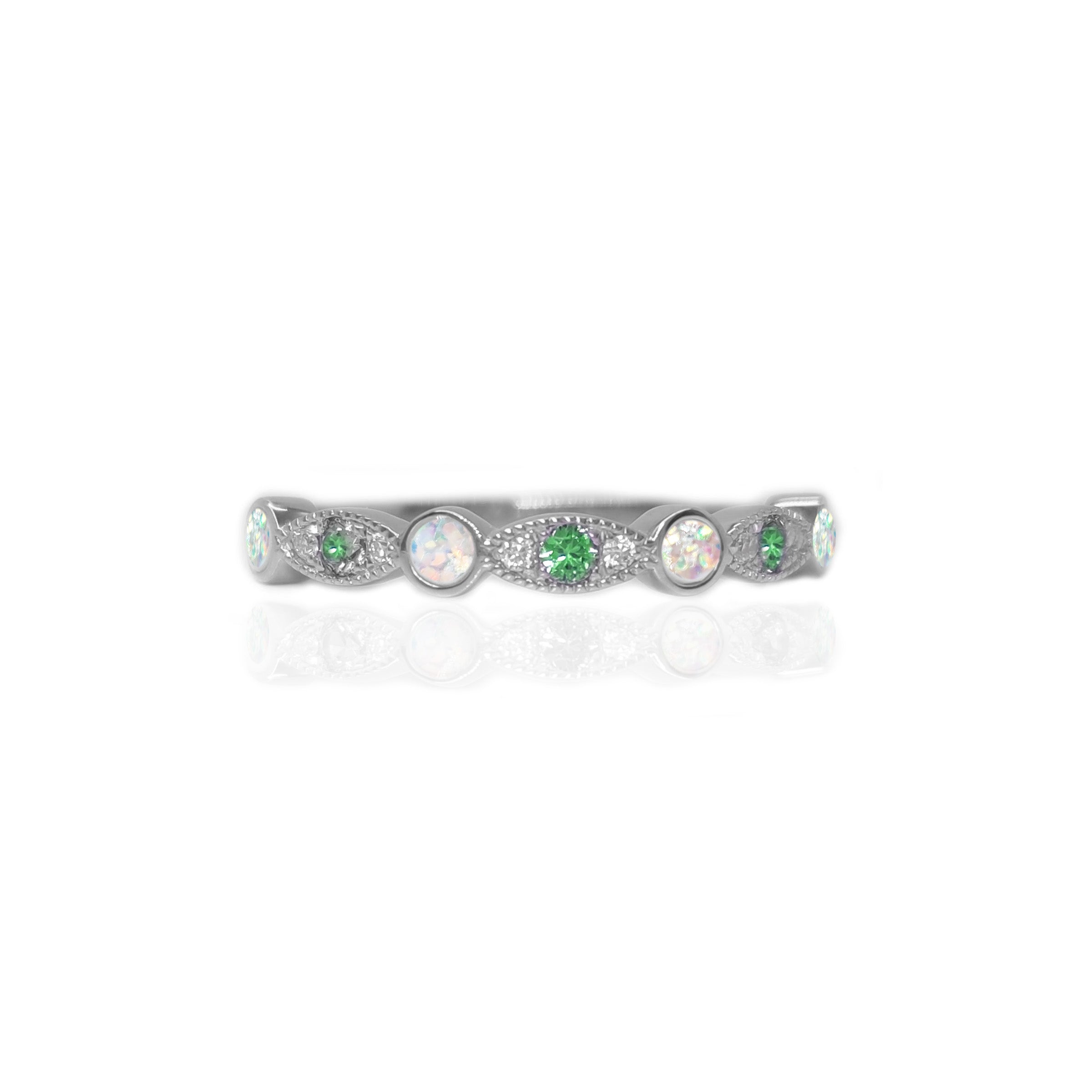 NurtureGlow Solid Gold Birthstone Stackable Ring for Ashes - Perfect Memorial Jewelry for Loved Ones | Elegant Stackable Rings for Everyday Wear or Special Occasions