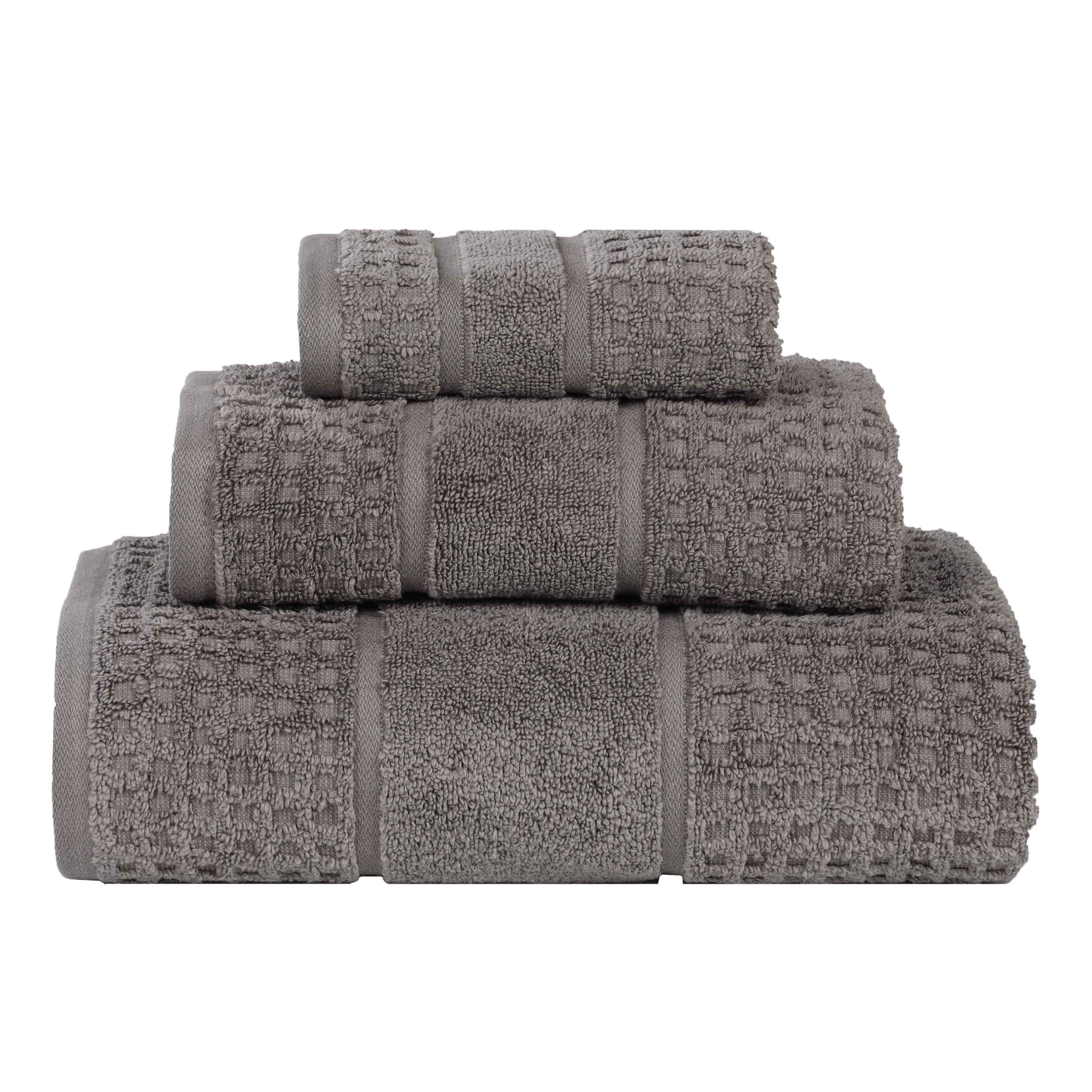 Premium Zero Twist Cotton Waffle Honeycomb Bath Towel Set - Ultra Soft & Highly Absorbent 3-Piece Set for Spa, Bathroom & Luxury Home Use