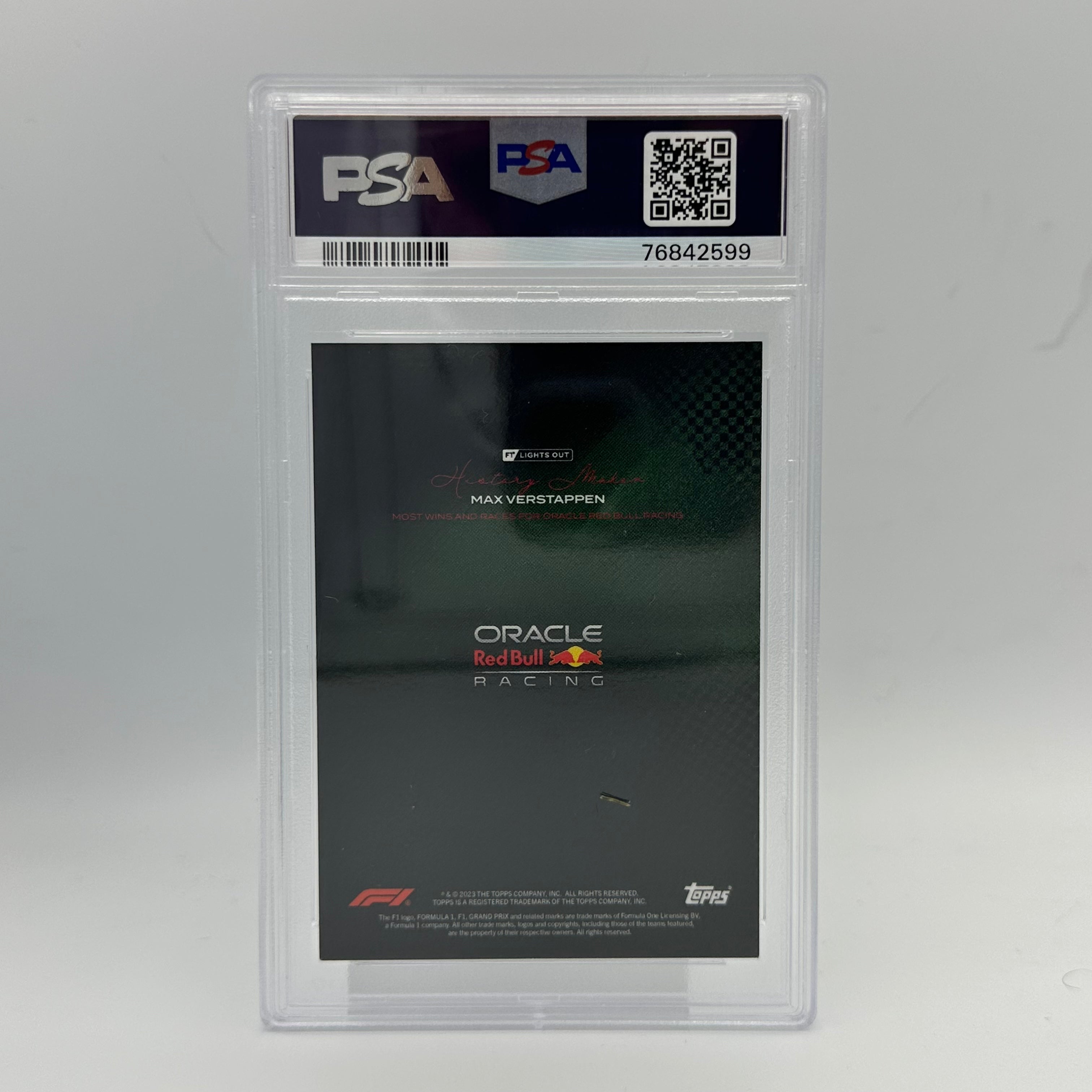 PSA 8 Graded Max Verstappen 1/49 Limited Edition Racing Card - History Maker with Most Wins & Races - Green Parallel - Perfect for F1 Collectors and Motorsport Memorabilia Displays