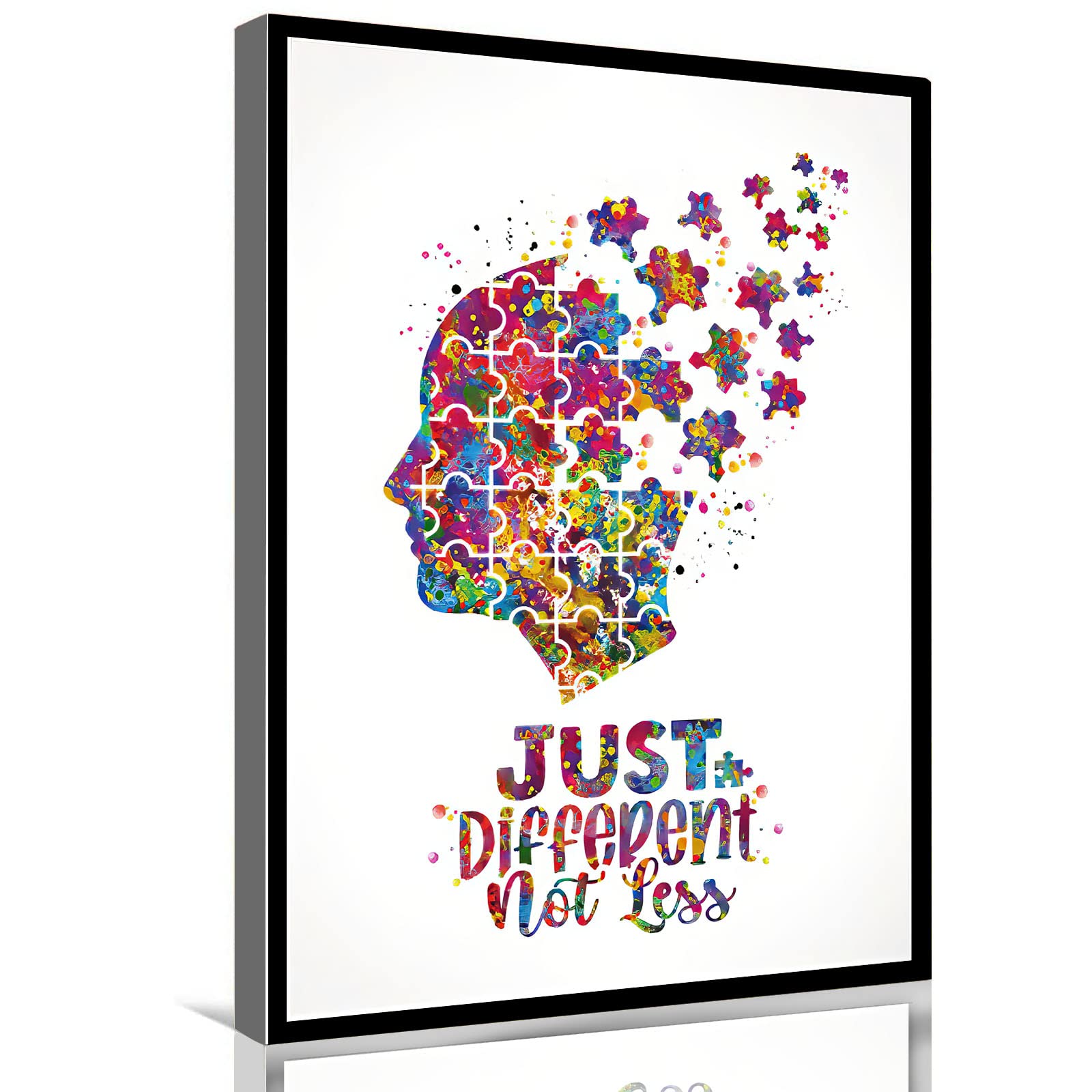 Autism Awareness Watercolor Print - Motivational Quote Wall Art for School Nurse Office, Psychology Therapy Room & Neurodiversity Nursery Decor - 8x12 Inch Framed Inspirational Gift (Perfect for Autism Acceptance Month, Teacher Appreciation & Mental Health Awareness)