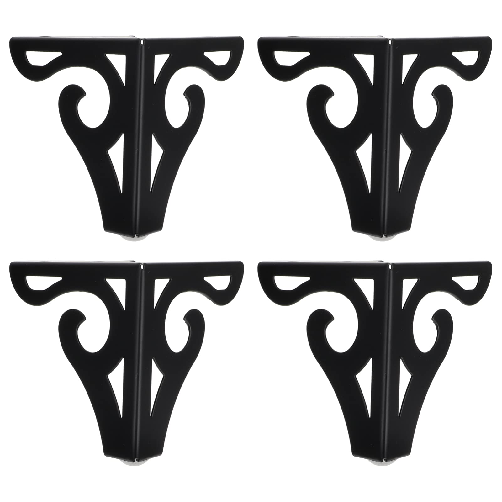 ULTECHNOVO 4 Pack Hollow Metal Furniture Legs - Black Iron Replacement Legs for Tables, Cabinets, Couches & Chairs - Heavy Duty Support Legs for Home & Office Furniture