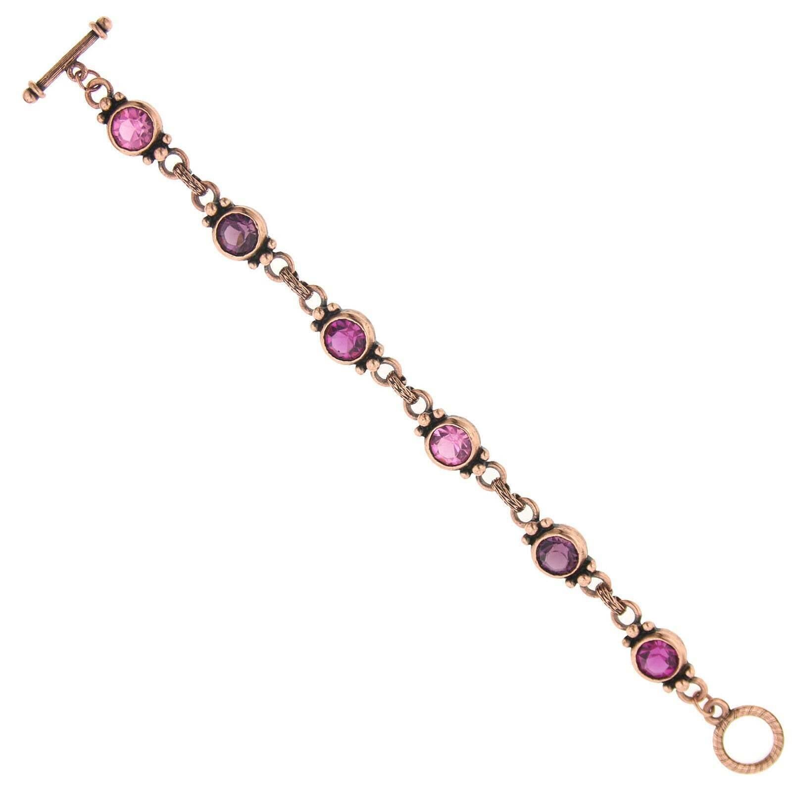 1928 Jewelry Classic Round Crystal Link Toggle Bracelet for Women - Elegant Silver Chain Bracelet with Sparkling Crystals - Perfect for Parties, Weddings & Everyday Wear