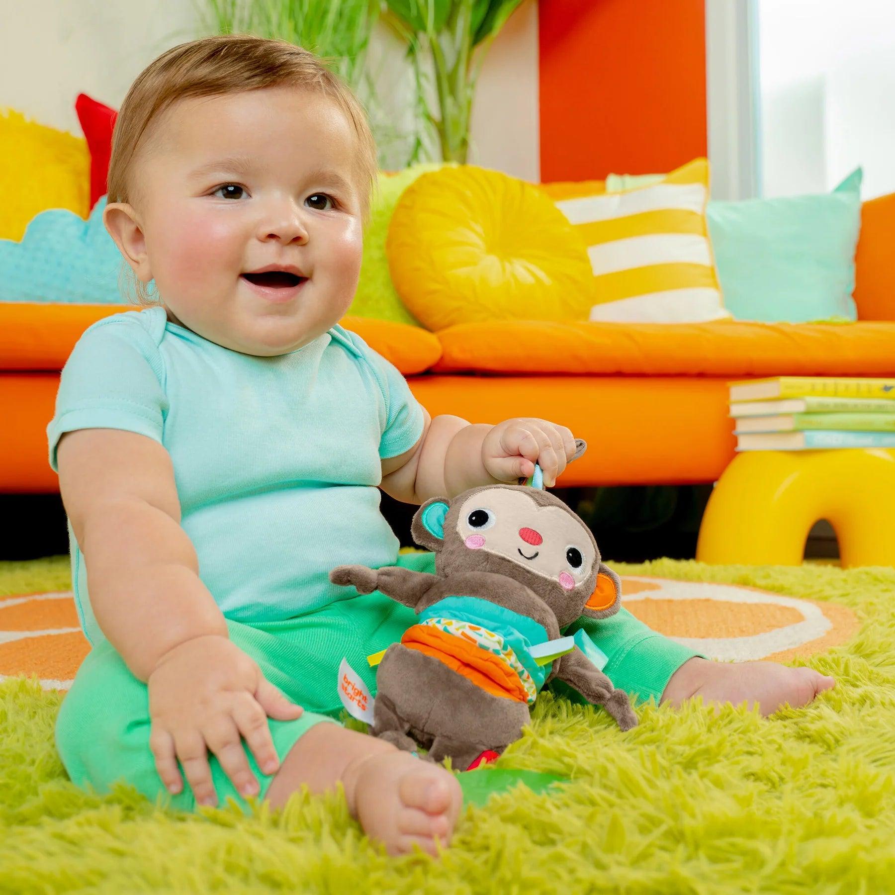 Bright Starts Pull, Play & Boogie™ Musical Activity Toy Monkey - Interactive Baby Toy for Crawling & Learning - Perfect for Playtime, Nursery & Early Development
