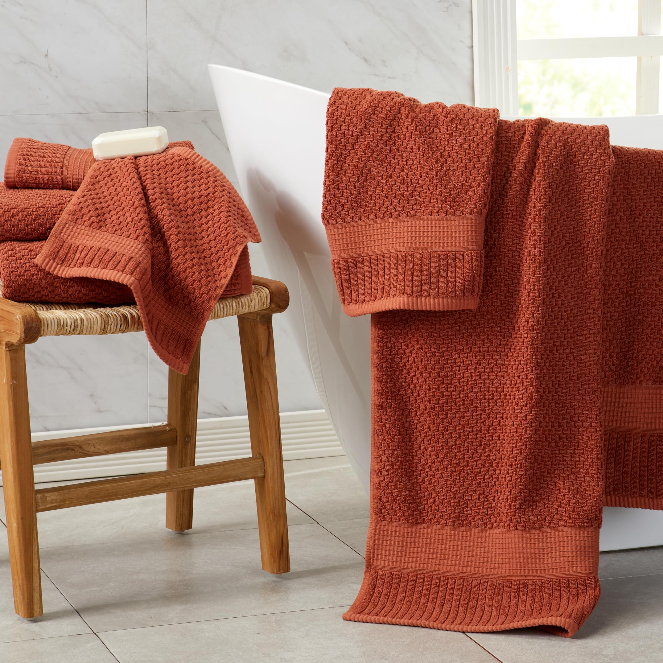 NY Loft 100% Cotton 4-Piece Bath Towel Set | Super Soft & Absorbent Quick-Dry Towels 30