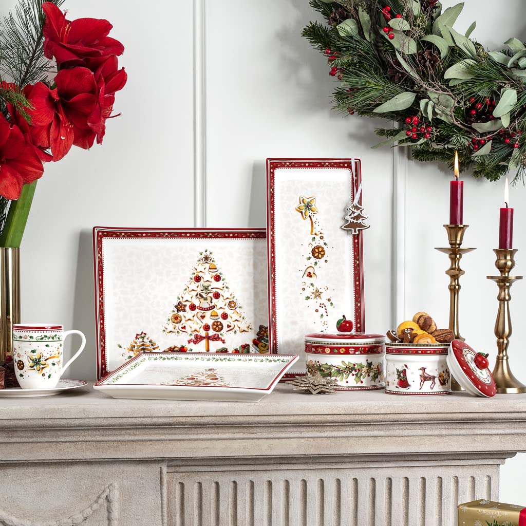 Villeroy & Boch Winter Bakery Delight Porcelain Cake Plate - Premium Christmas Gift & Entertaining Serveware - Dishwasher & Microwave Safe - 15.3 x 10.4 Inches - Perfect for Holiday Desserts, Afternoon Tea & Special Occasions