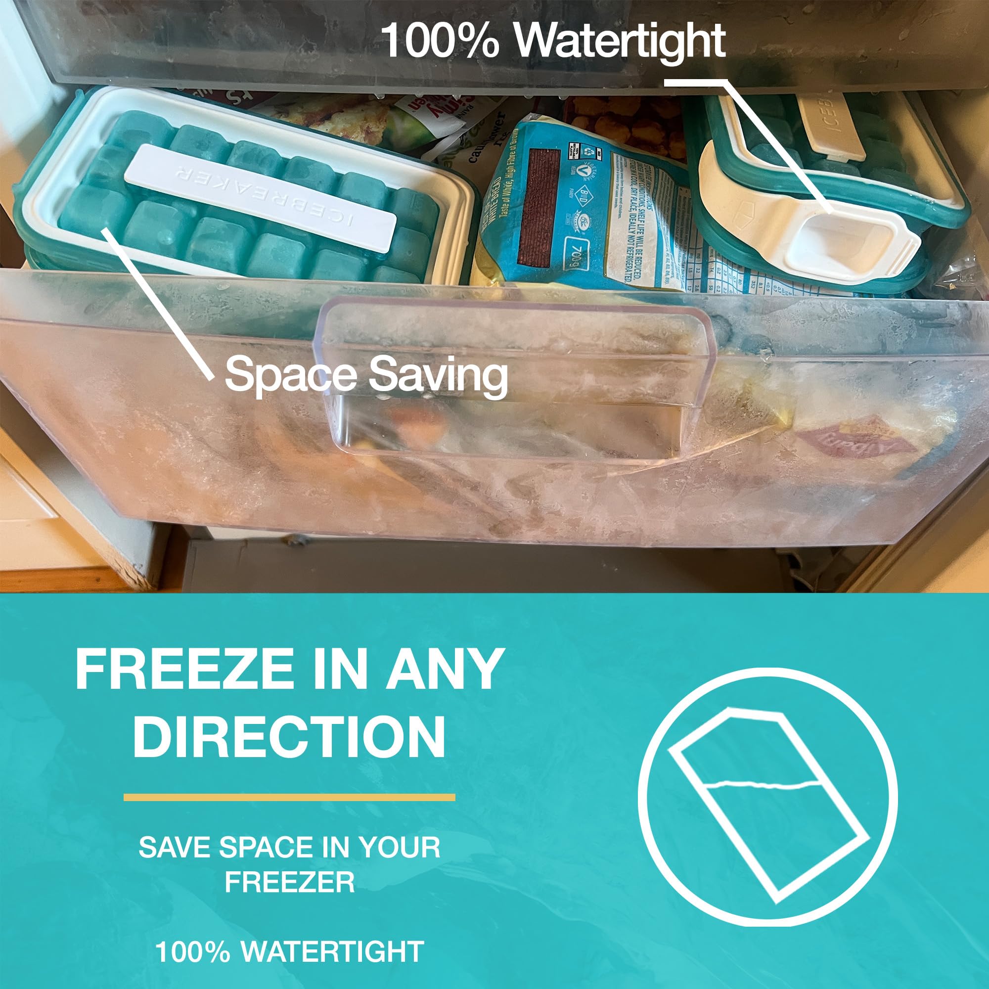 Silicone Ice Cube Tray with Easy Pop Design - Icebreaker 2.0 (2024 Model) - 1 Piece in Sky Blue - Perfect for Cocktails, Cold Drinks & Home Bartending