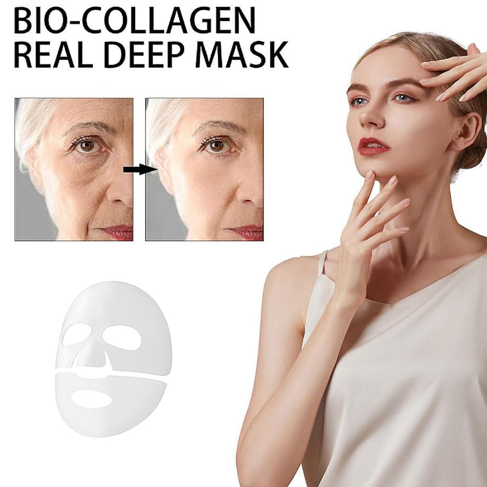Dpoiex Anti-Wrinkle Collagen Face Mask - Overnight Deep Hydration & Lifting Treatment for Wrinkles - Perfect for Nighttime Skincare Routine & Spa Days