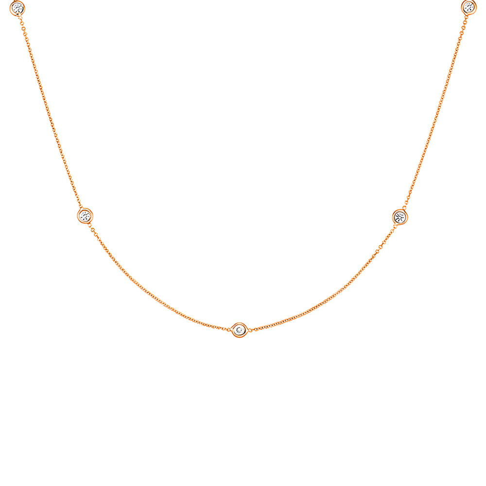 Elegant Bezel Set Beaded Chain Necklace for Women - Perfect for Weddings, Parties & Everyday Wear
