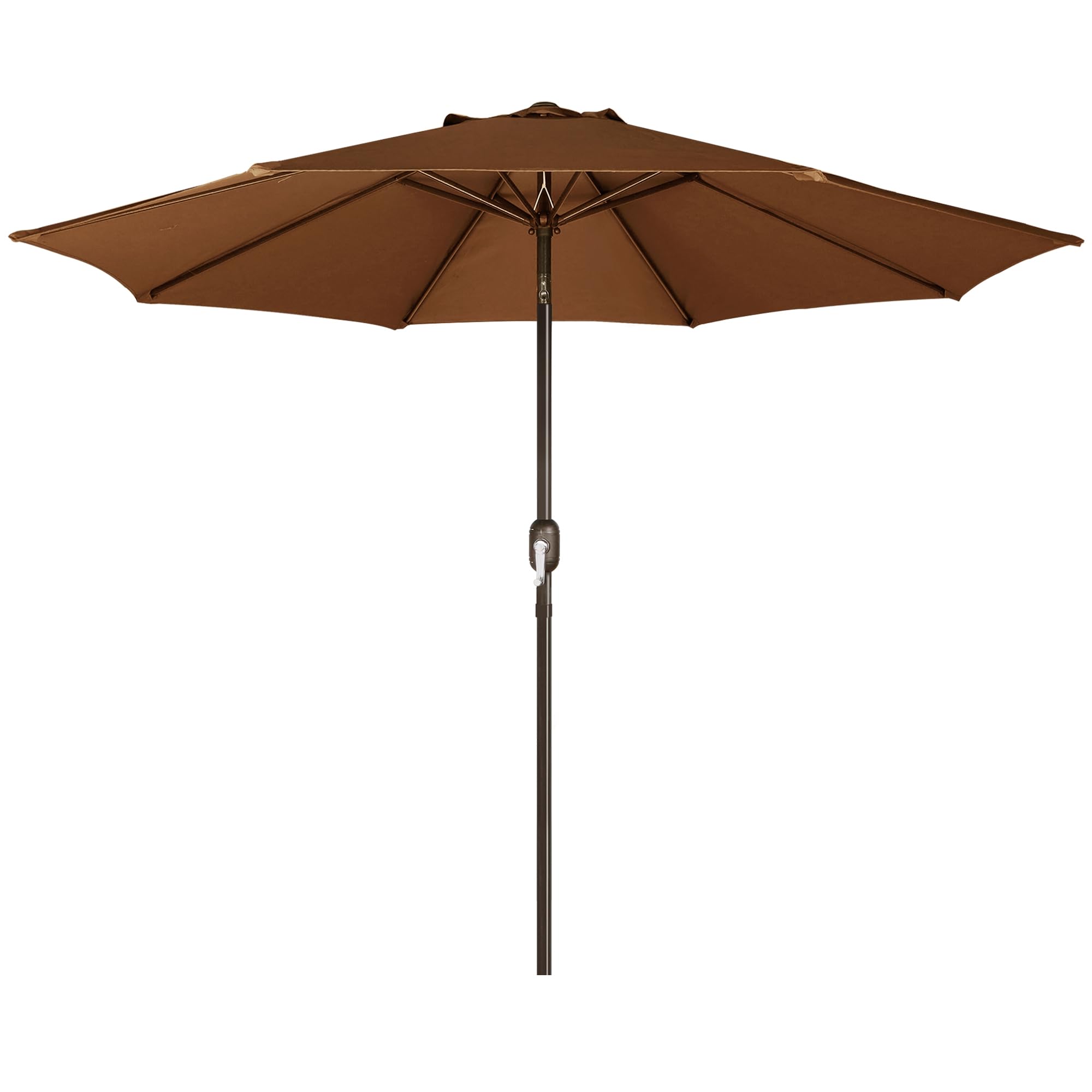 Blissun 9-Foot Outdoor Patio Umbrella - Heavy Duty Market Umbrella with 8 Sturdy Steel Ribs, Push Button Tilt & Easy Crank Lift - Perfect for Backyard, Poolside, Restaurant and Outdoor Dining Areas