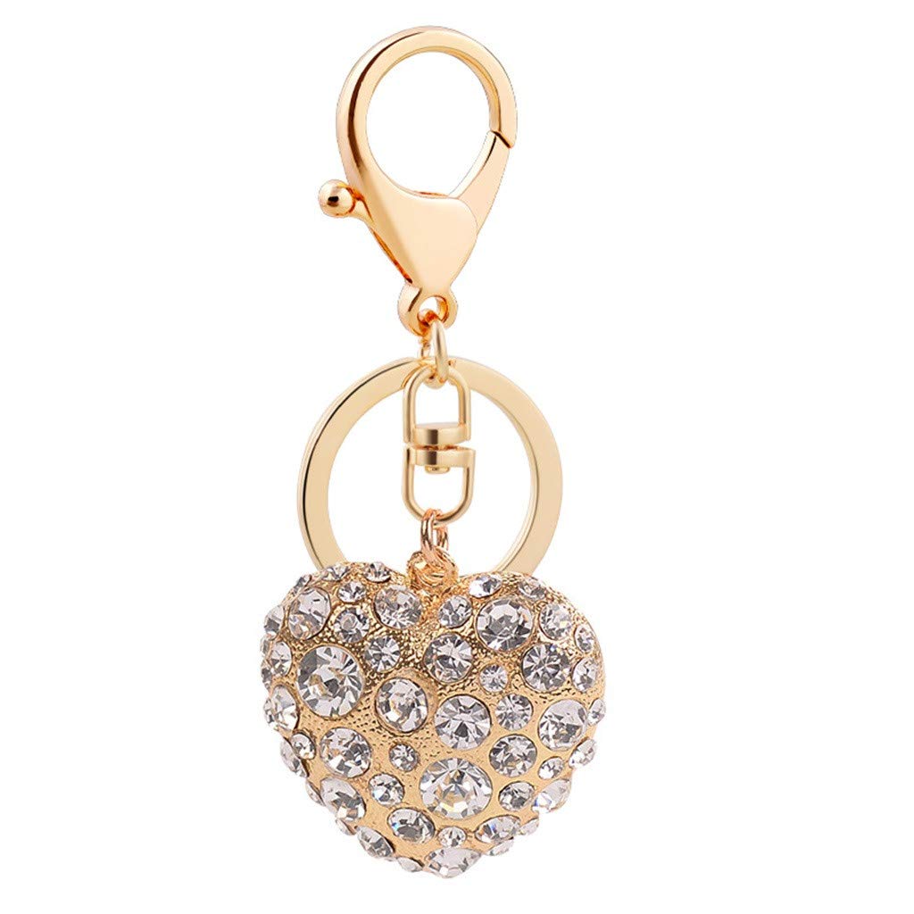 Crystal Rhinestone Keychain - Elegant Love Key Ring for Purse & Bag Keys
