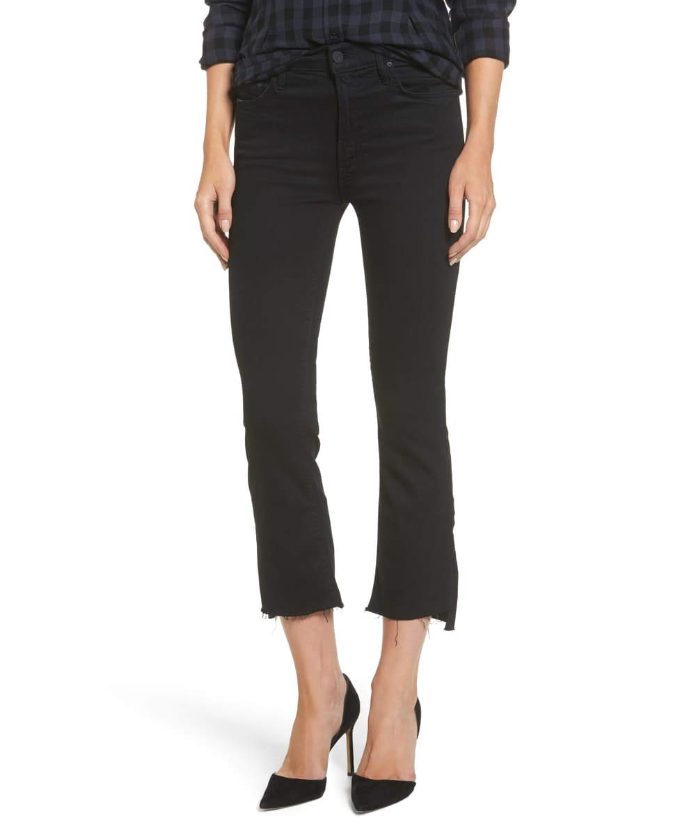 Women's High Waisted Frayed Hem Crop Jeans - Distressed Denim for Casual Outfits & Street Style | Perfect for Weekend Brunch, Shopping & Date Nights