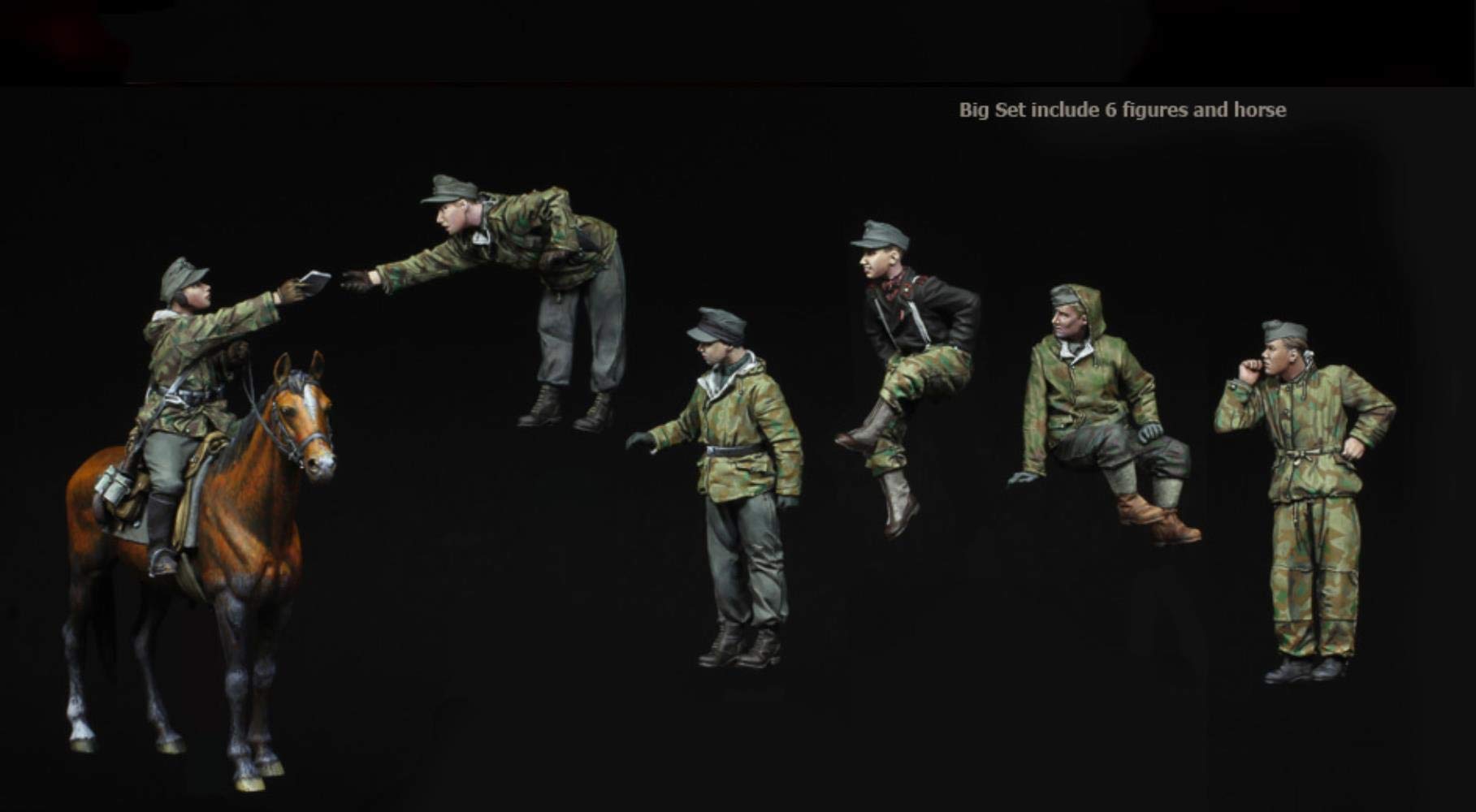 1/35 Scale Ancient Crew Resin Model Kit - 6 Figures & Horse - Unassembled Unpainted Miniature for Wargaming & Diorama Scenes
