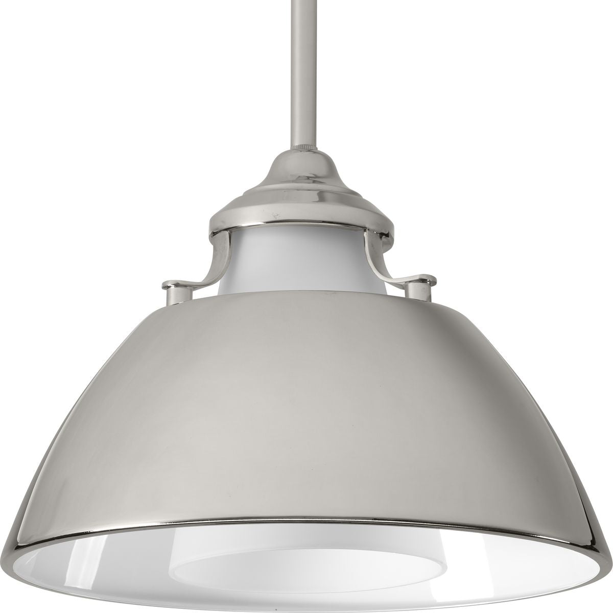 Carbon Collection One Light Etched White Glass Pendant Light - Modern Ceiling Lighting Fixture for Kitchen, Dining Room & Bedroom